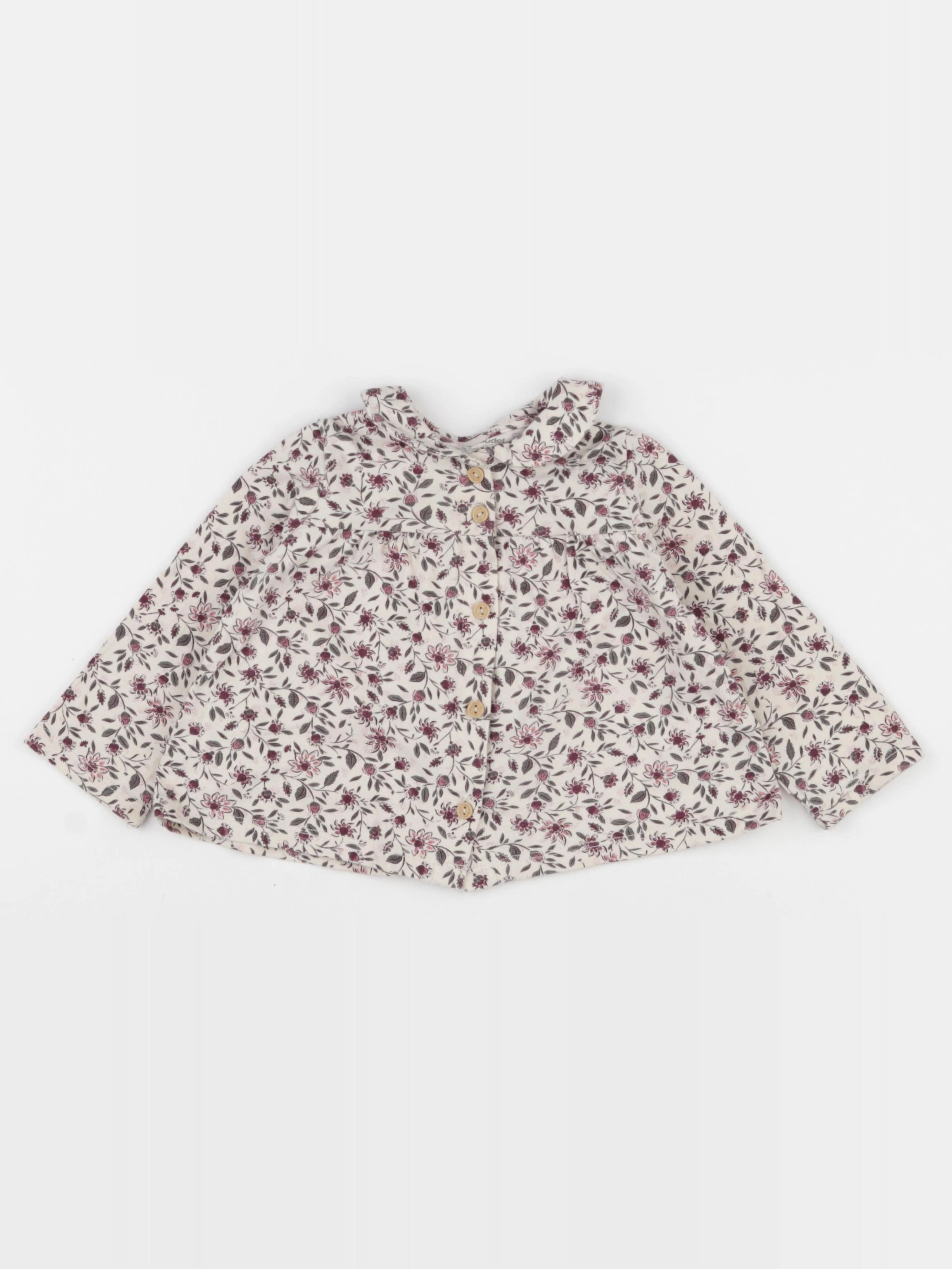 Vertbaudet - blouse beige, rose - 18 mois