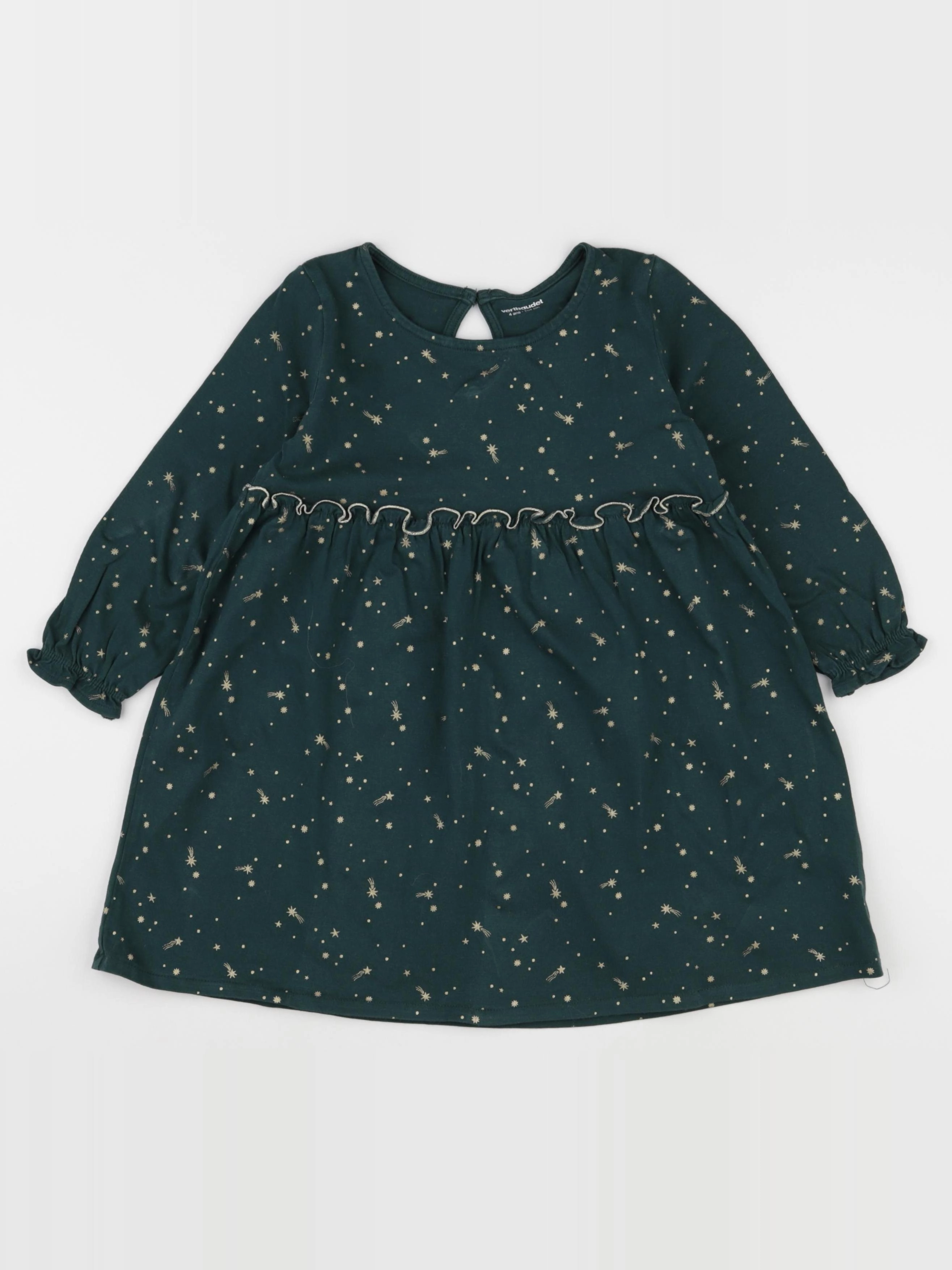 Vertbaudet - robe vert, or - 4 ans