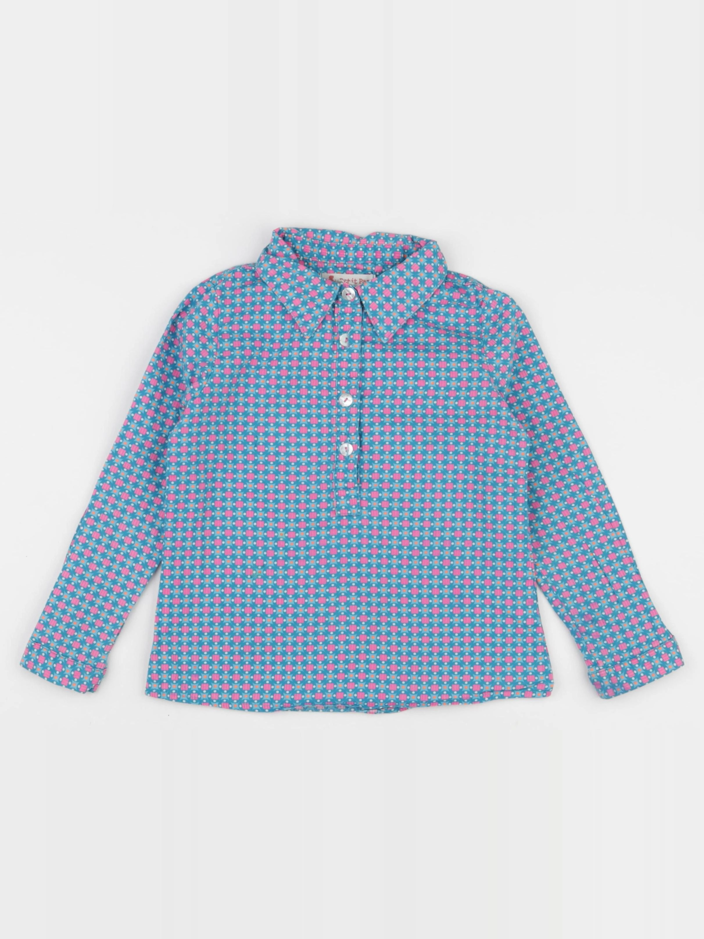 Petit Pan - blouse vert, rose - 4 ans