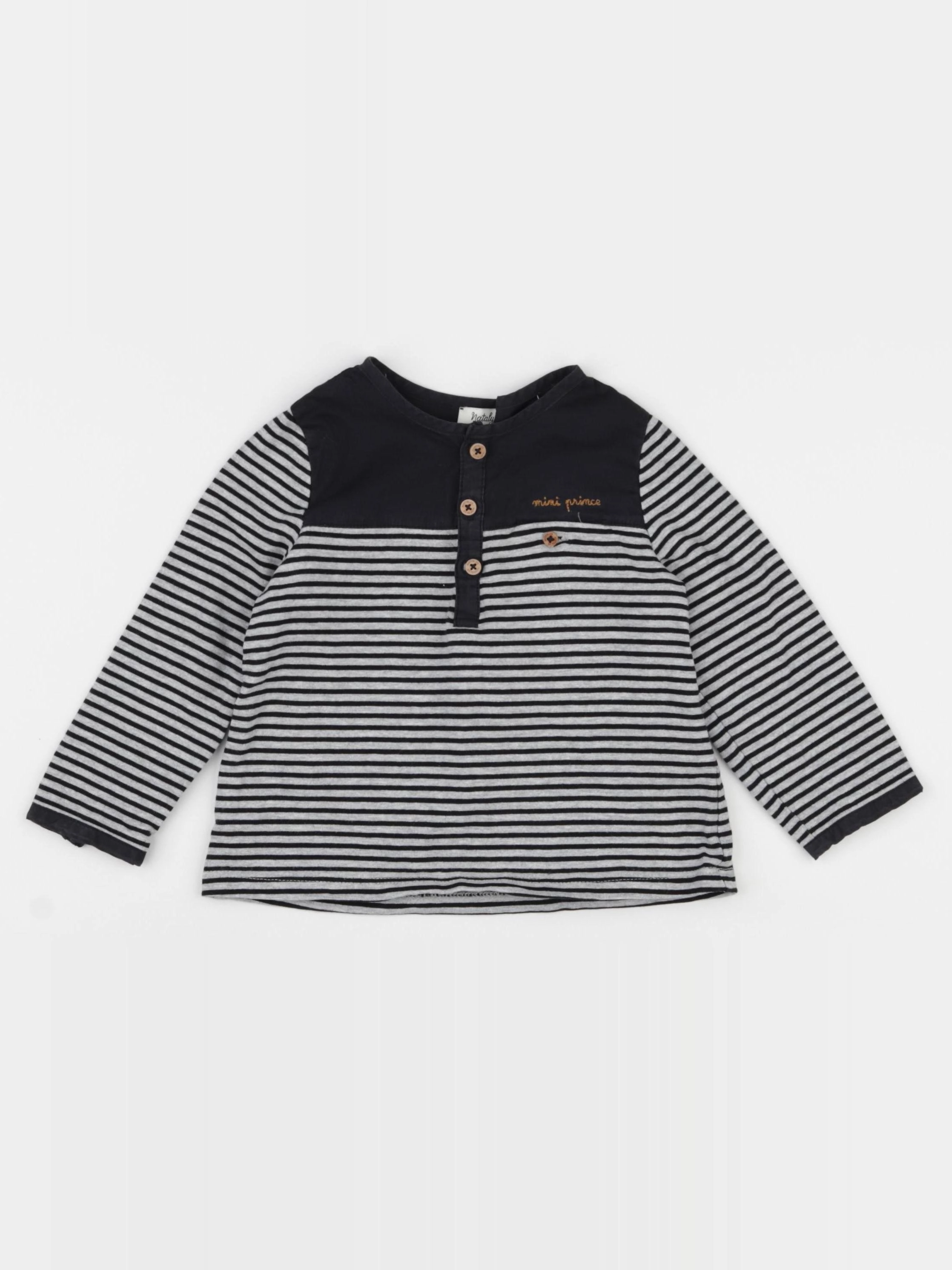 Natalys - tee-shirt bleu, gris - 24 mois