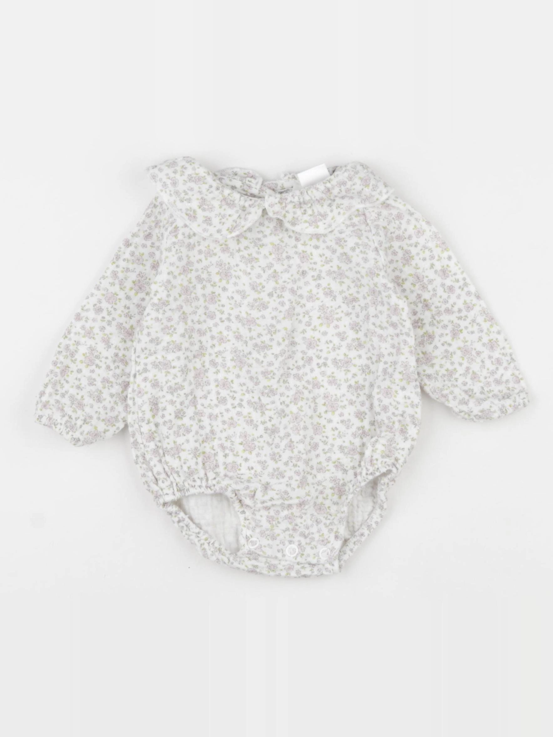 Zara - combinaison blanc, violet - 3/6 mois