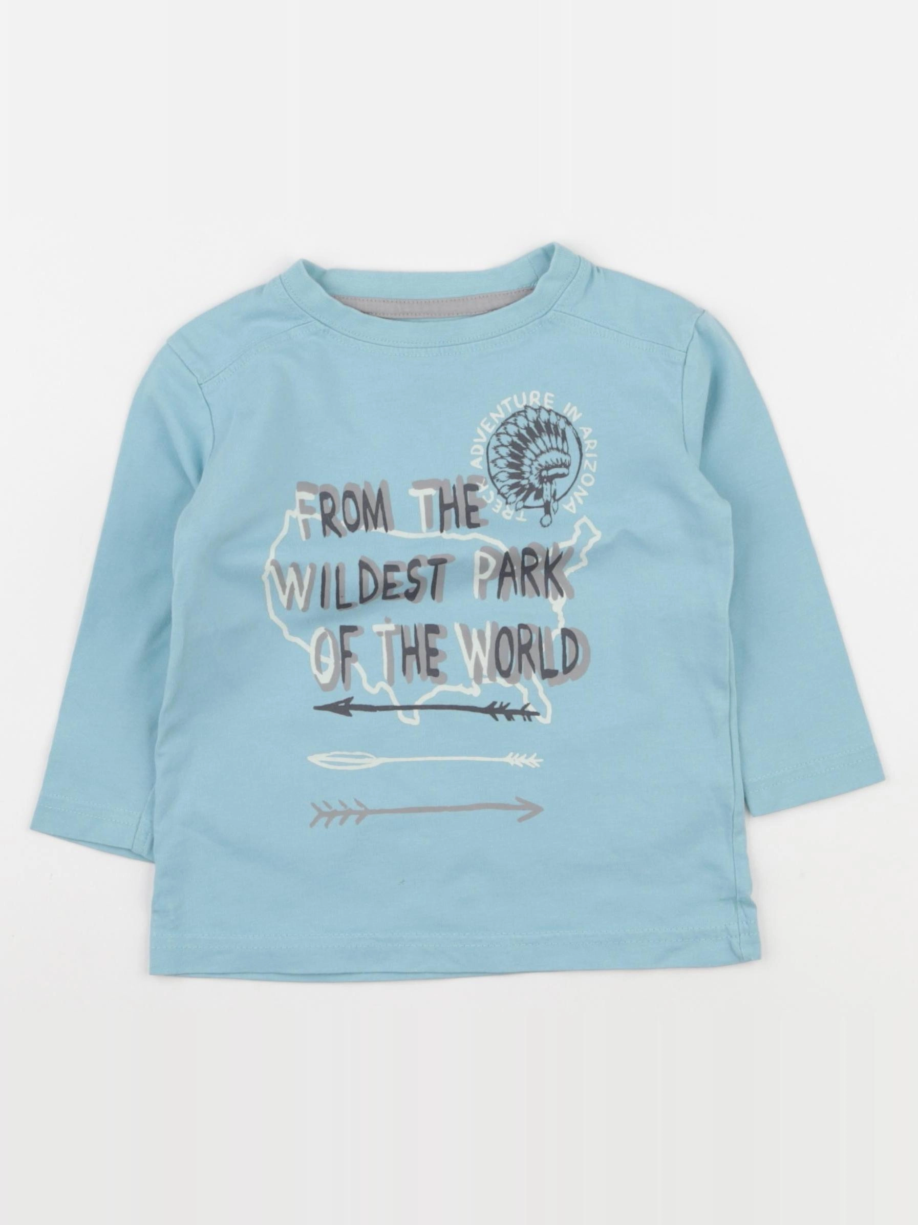 Vertbaudet - tee-shirt bleu - 2 ans