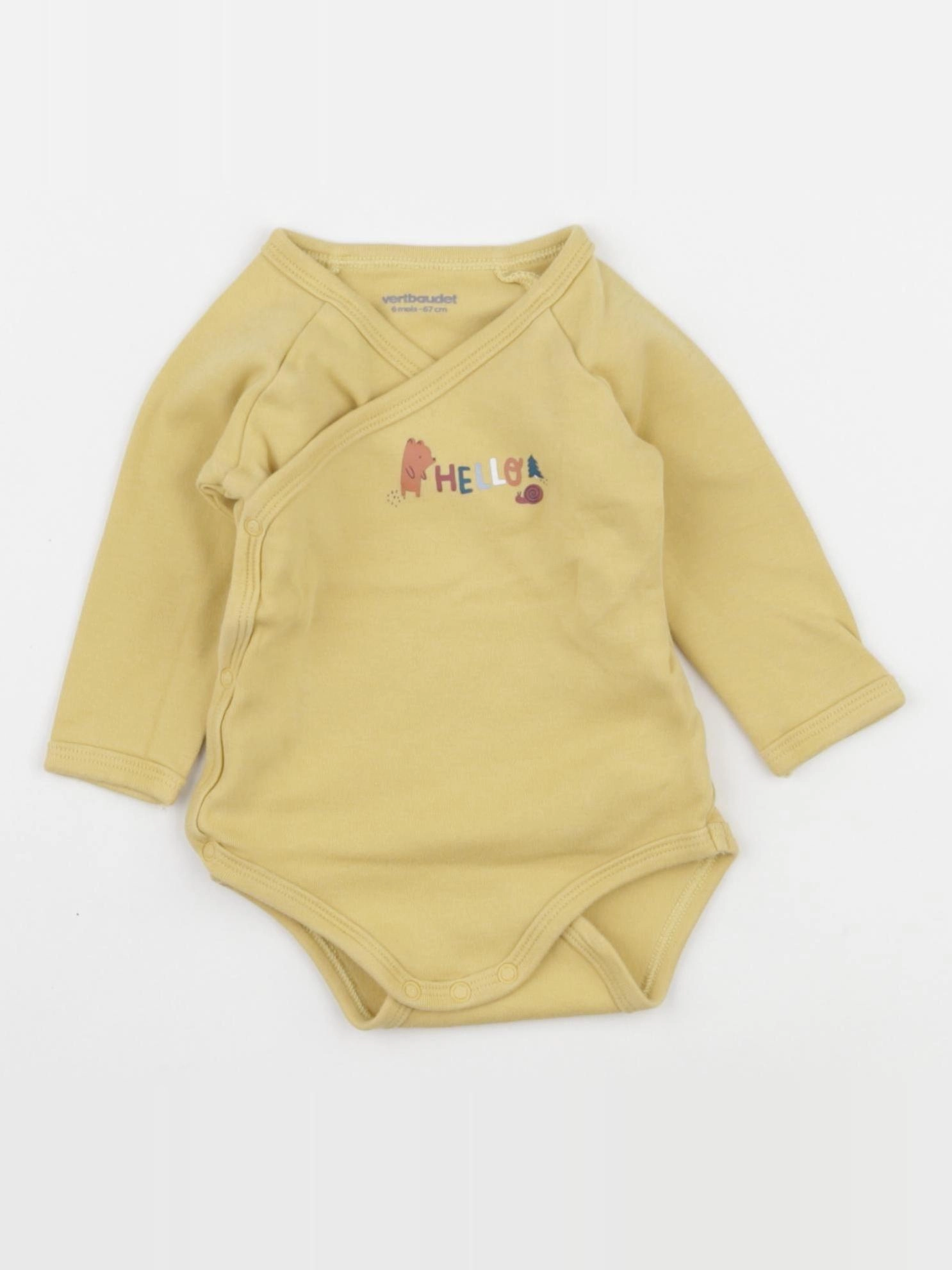 Vertbaudet - body jaune - 6 mois
