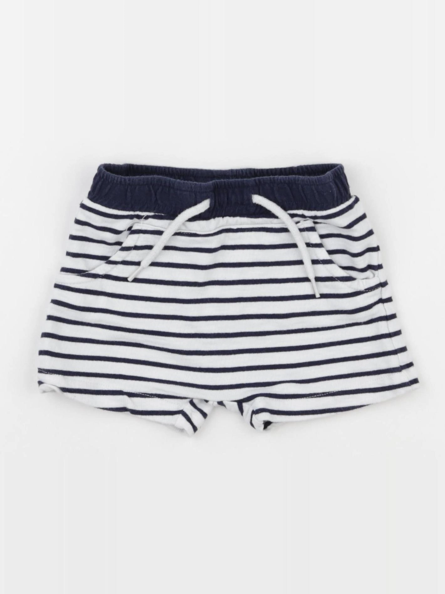 Vertbaudet - short blanc, bleu - 12 mois
