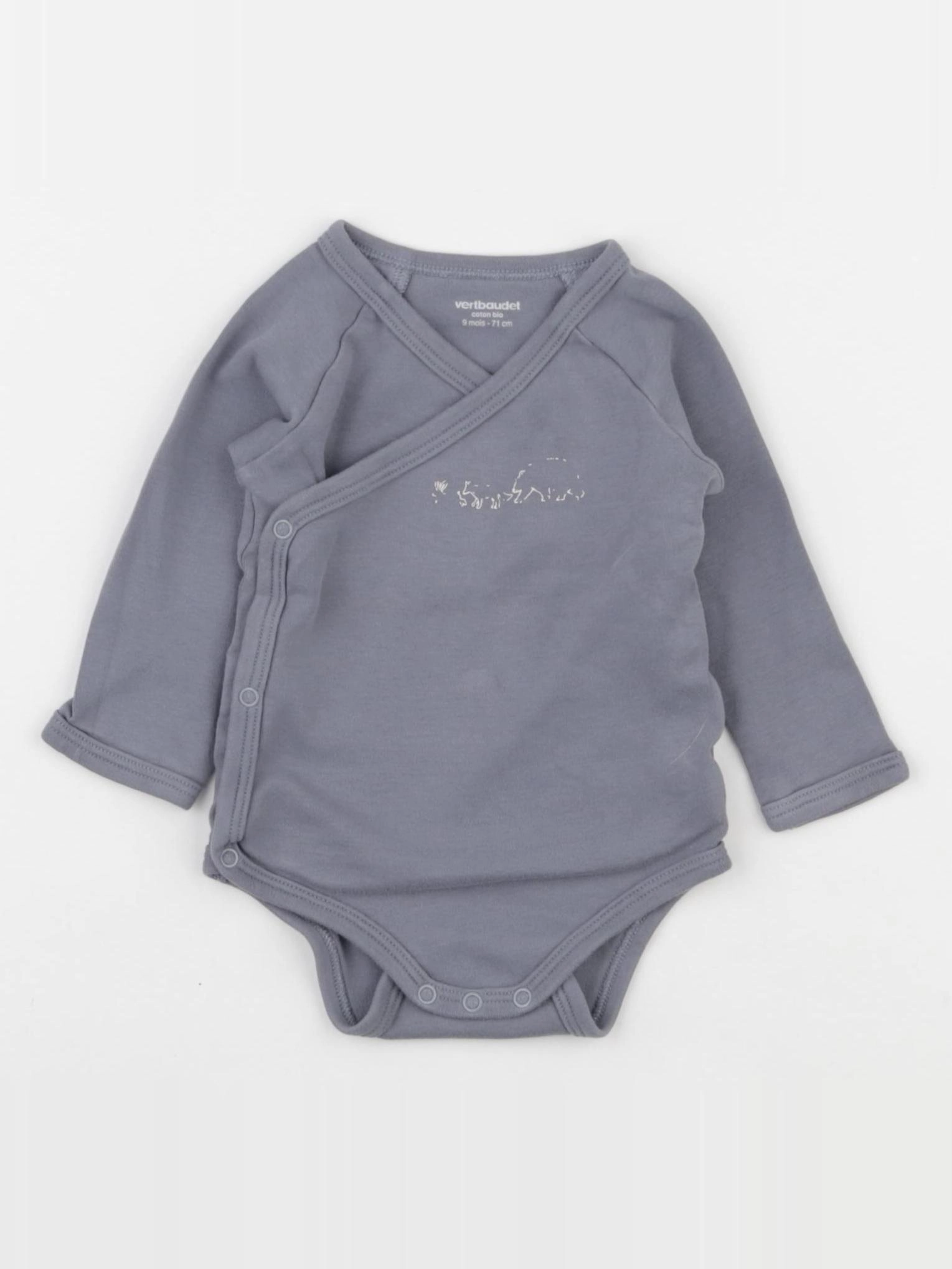 Vertbaudet - body gris - 9 mois