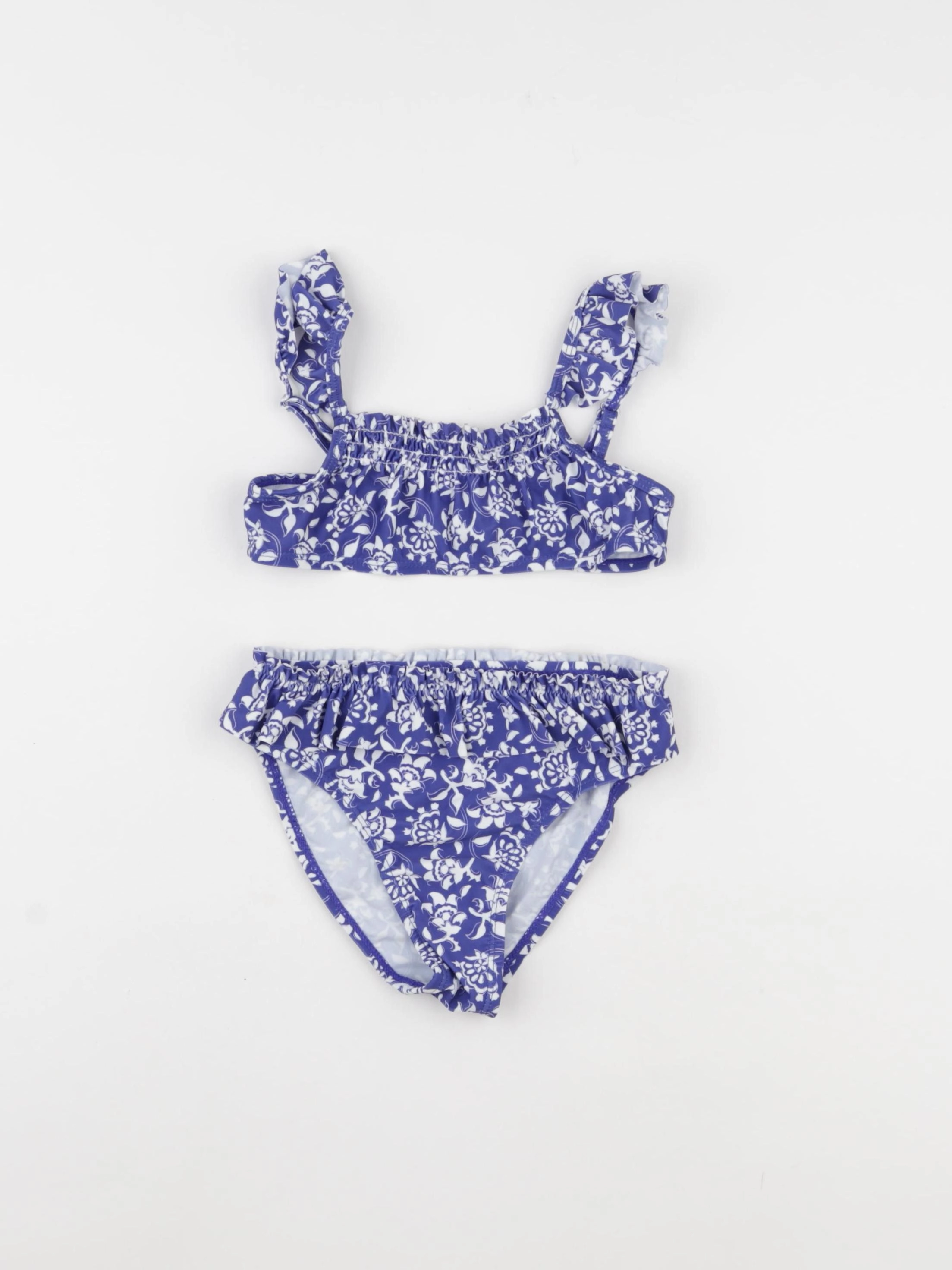 Vertbaudet - maillot de bain bleu, blanc - 6 ans