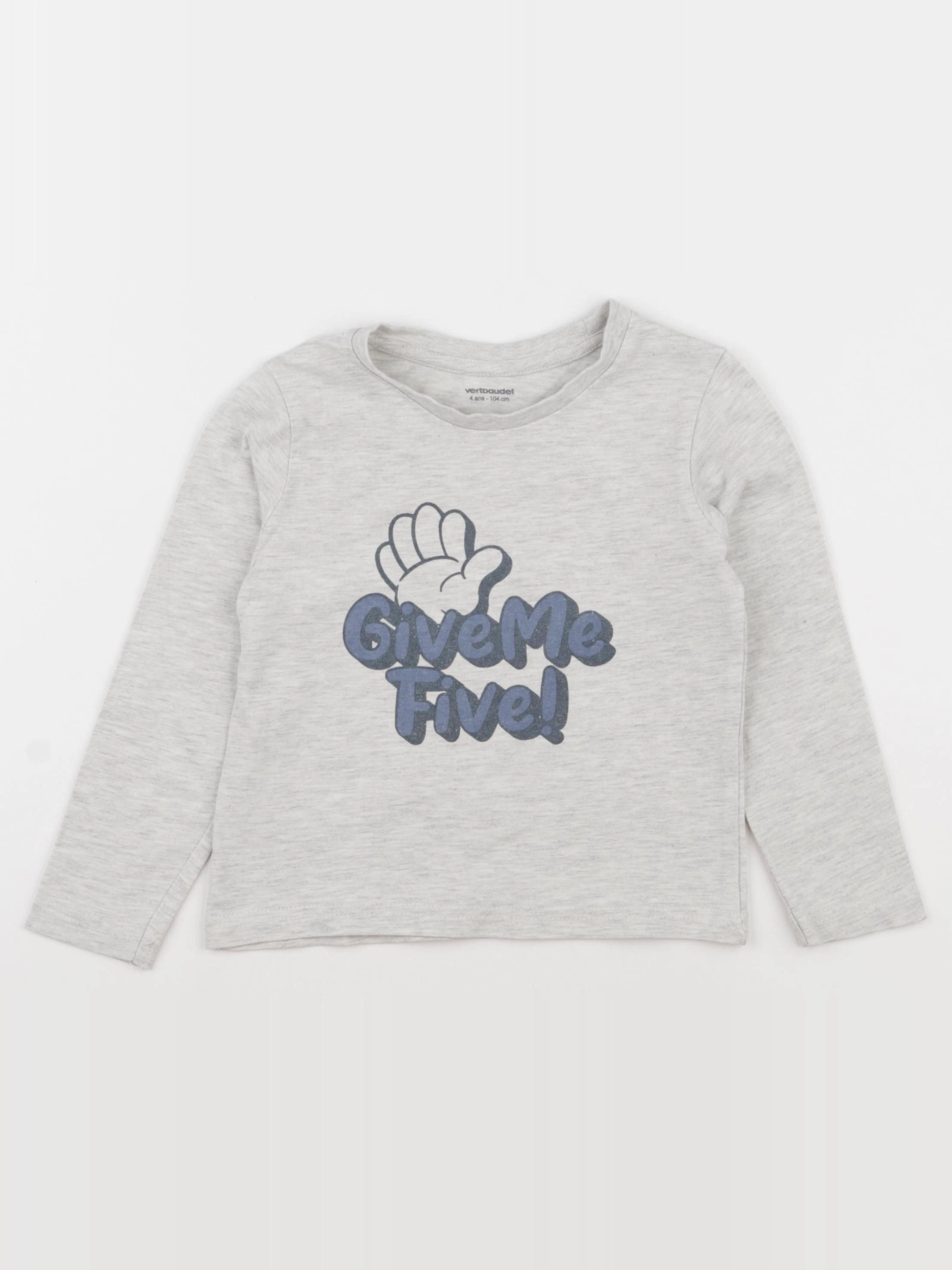 Vertbaudet - tee-shirt gris - 4 ans