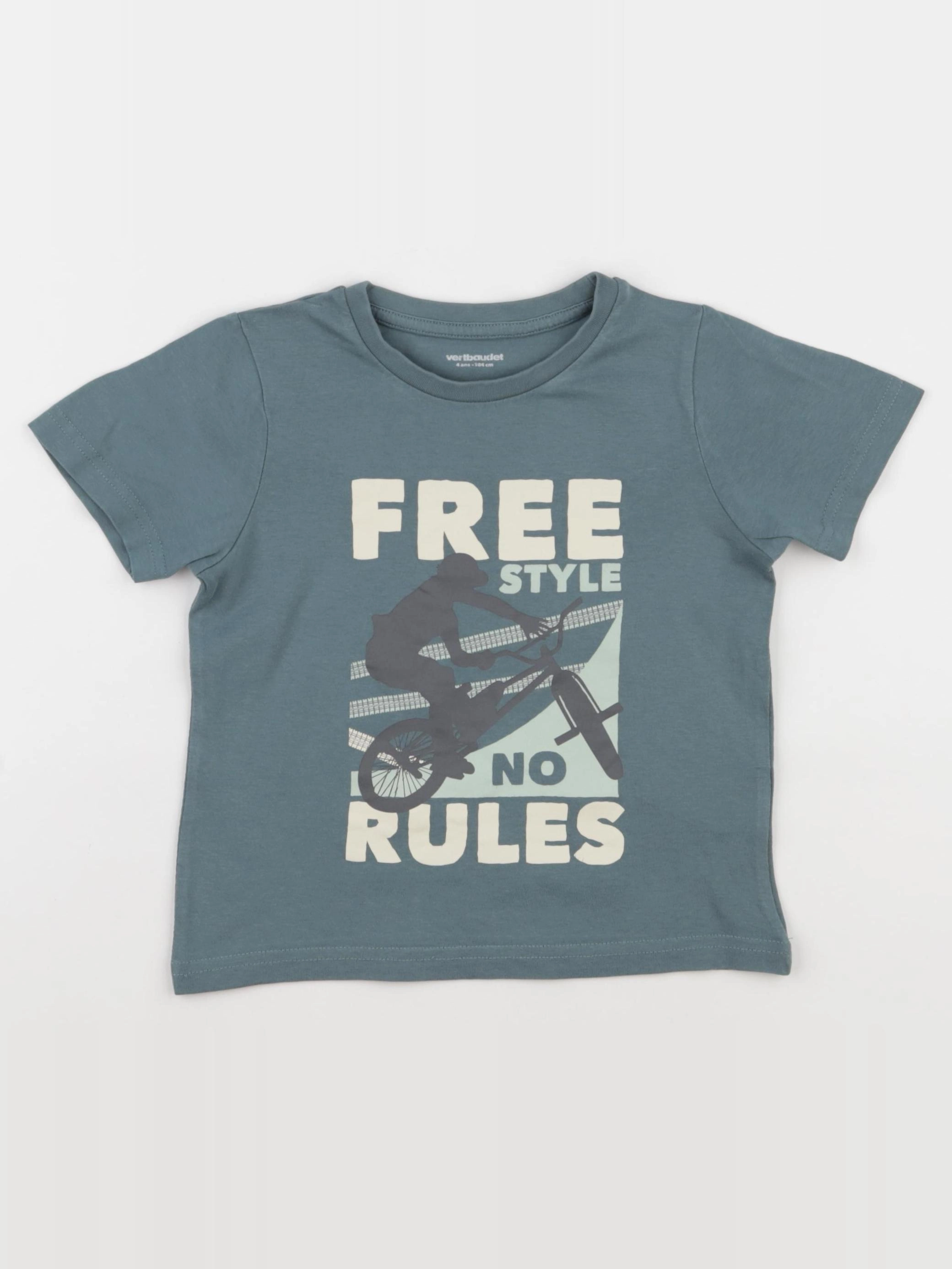 Vertbaudet - tee-shirt vert - 4 ans