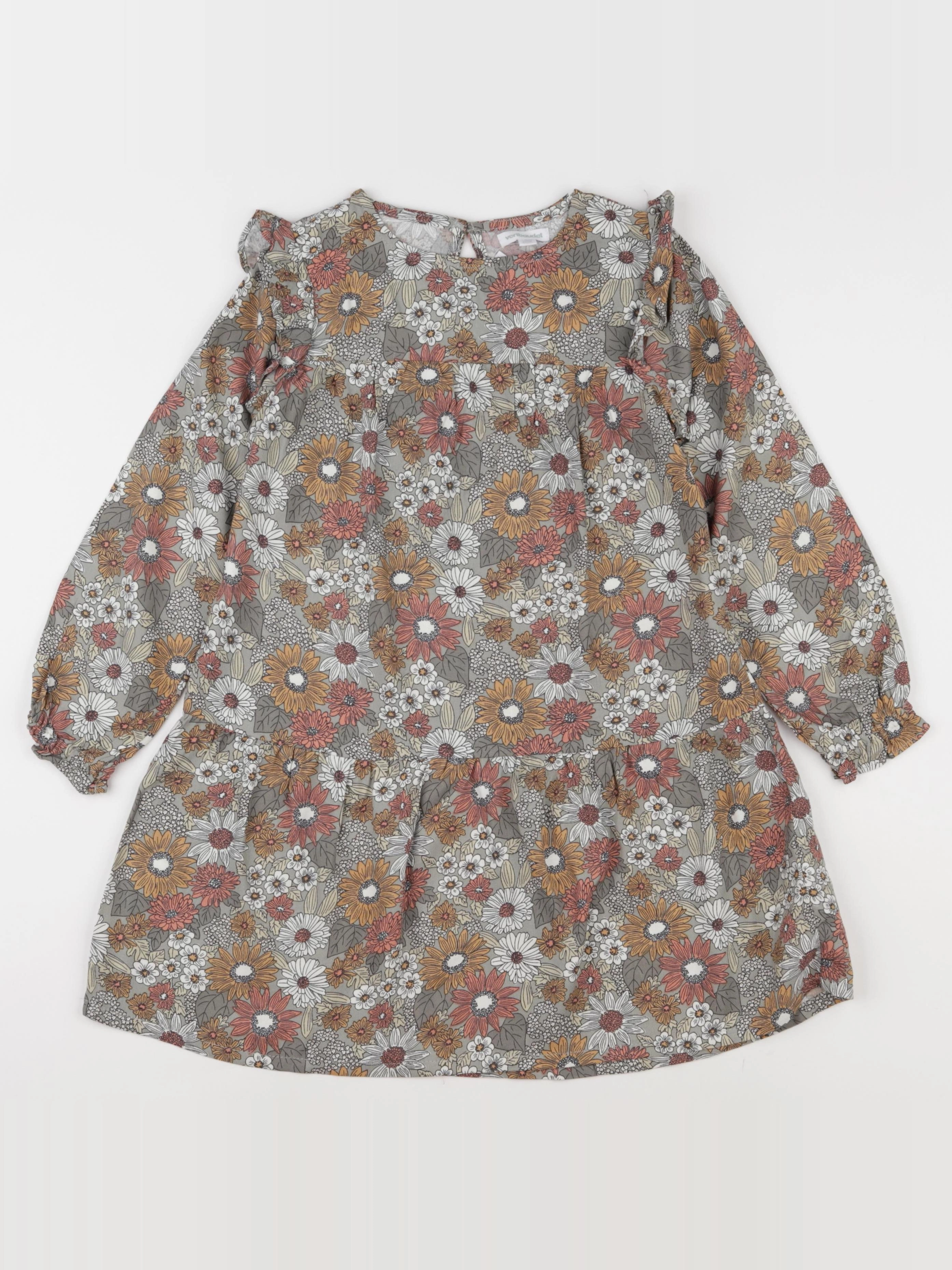 Vertbaudet - robe marron, vert - 6 ans