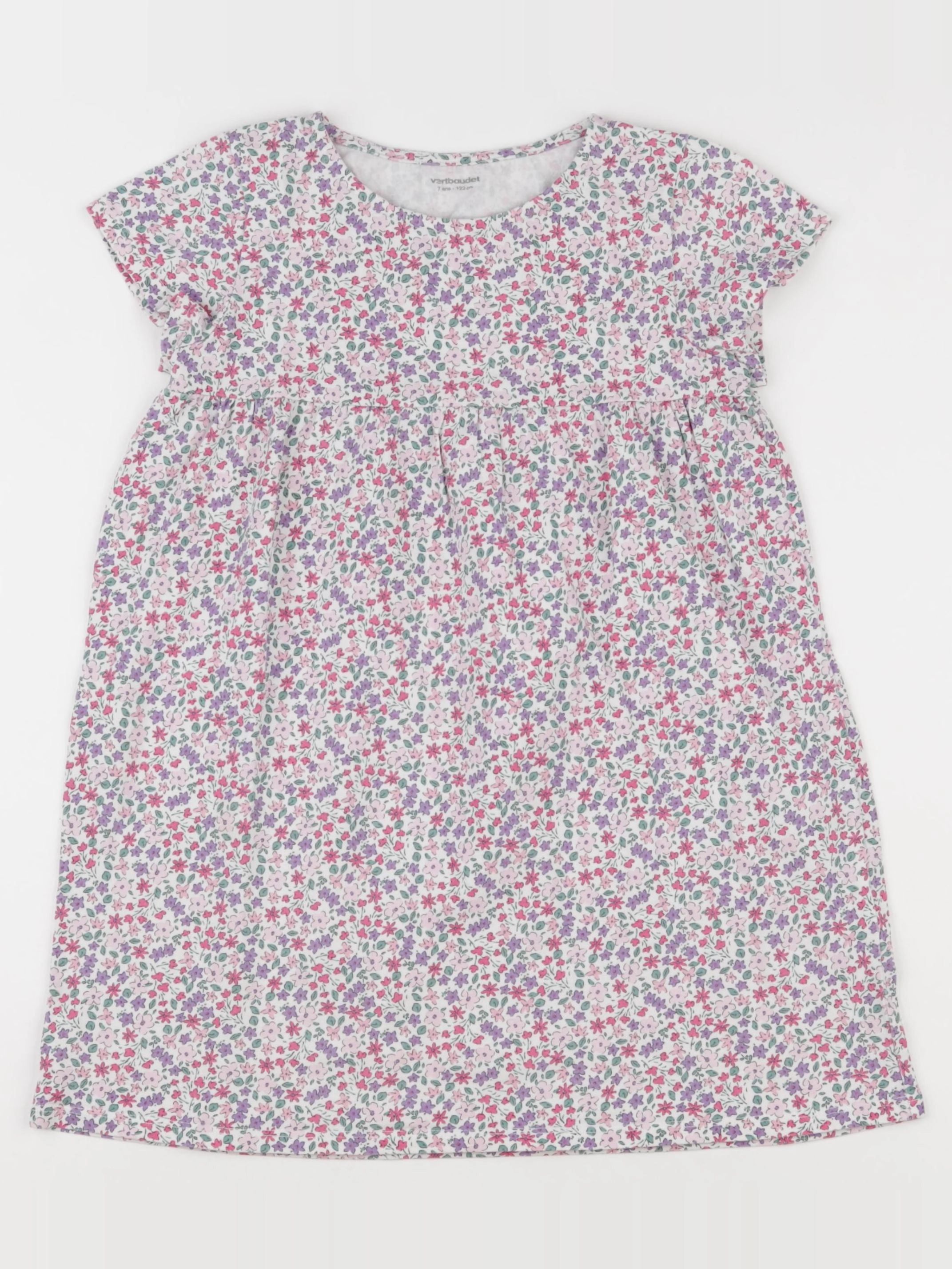 Vertbaudet - robe violet, rose - 7 ans