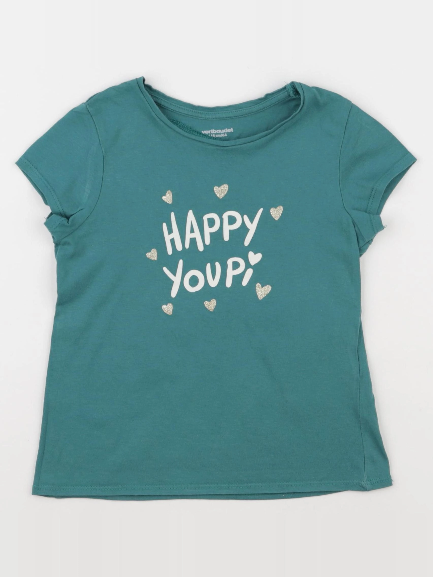 Vertbaudet - tee-shirt vert - 6 ans