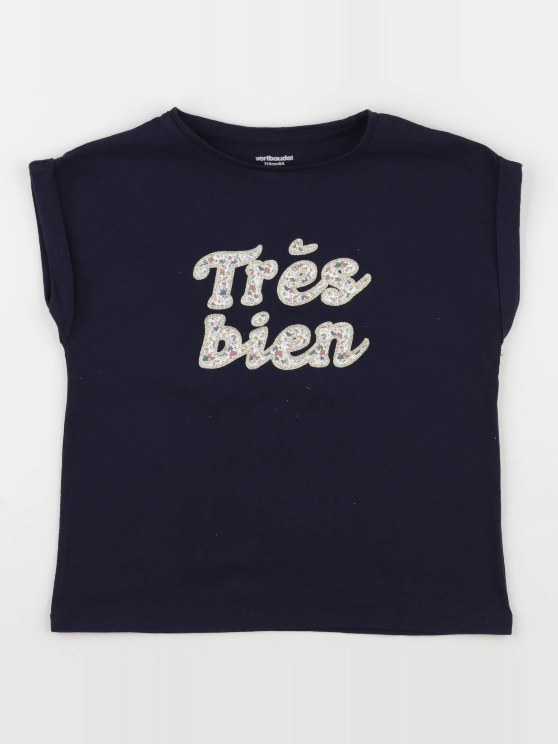 Vertbaudet - tee-shirt bleu - 6 ans