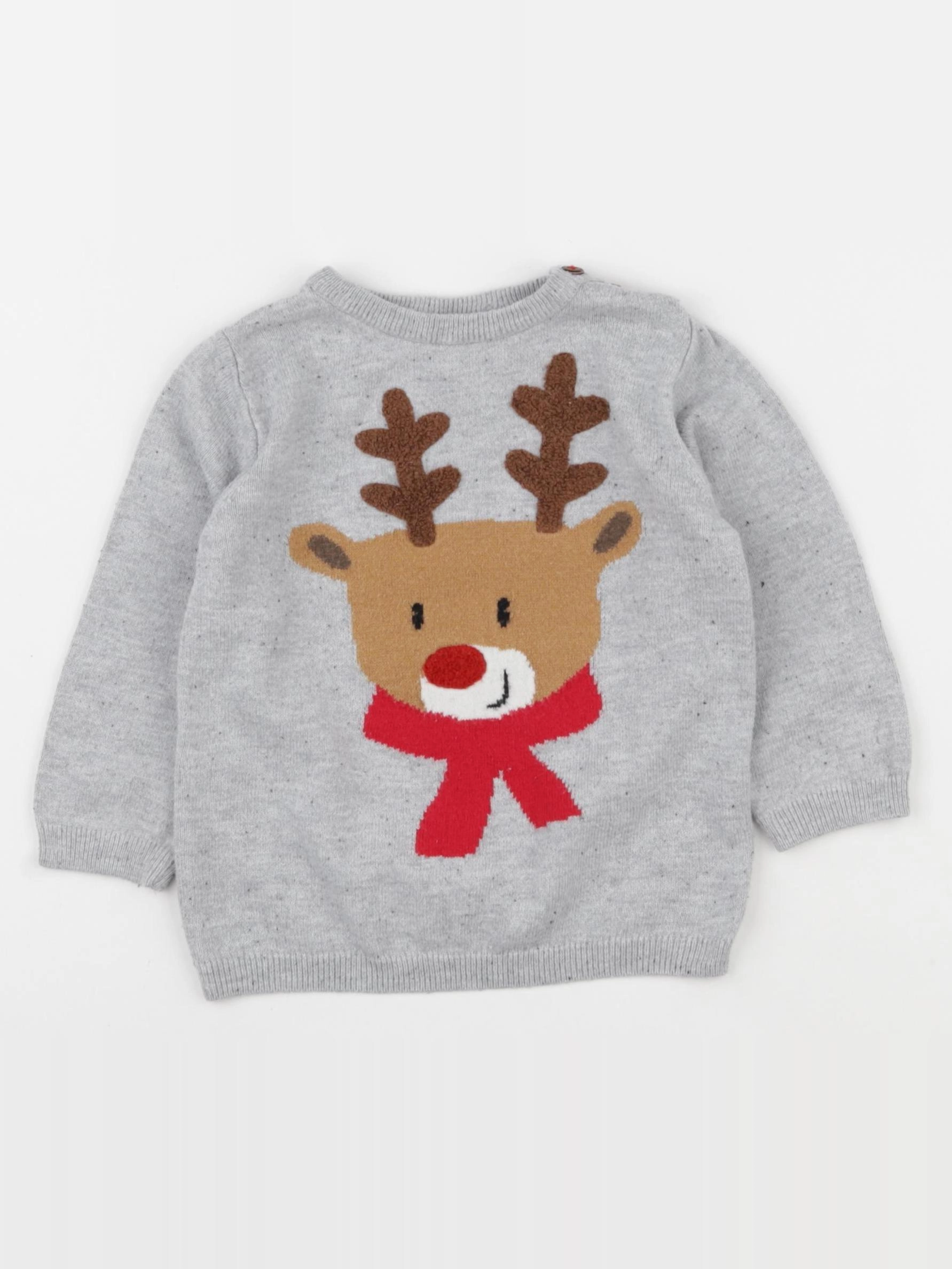 H&M - pull gris - 9/12 mois
