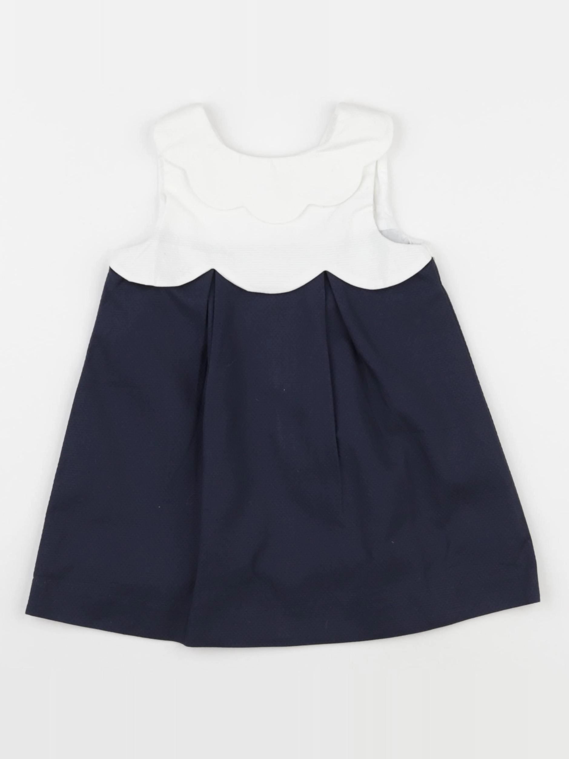 Jacadi - robe blanc, bleu - 18 mois