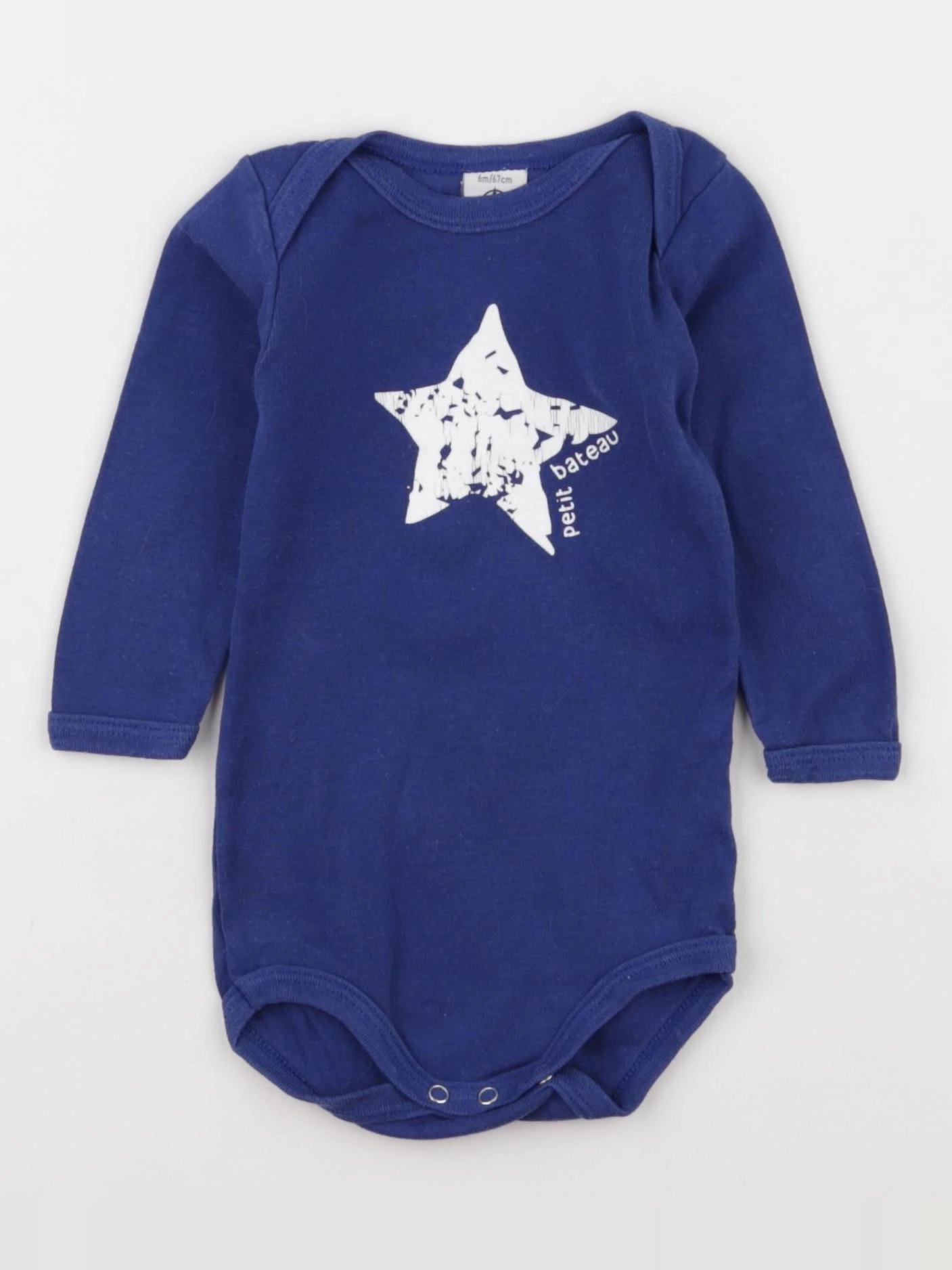 Petit Bateau - body bleu - 6 mois