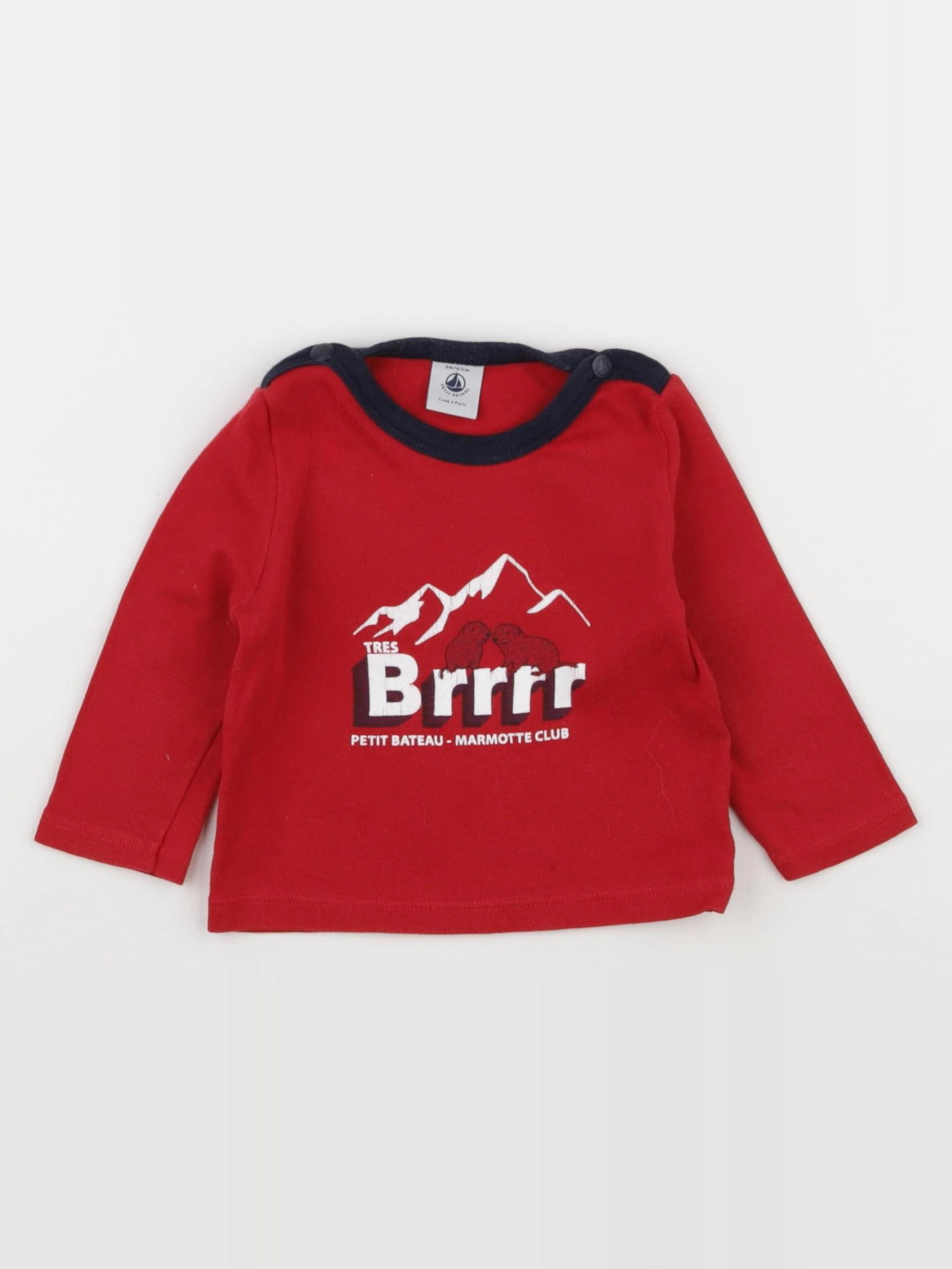 Petit Bateau - tee-shirt rouge - 6 mois