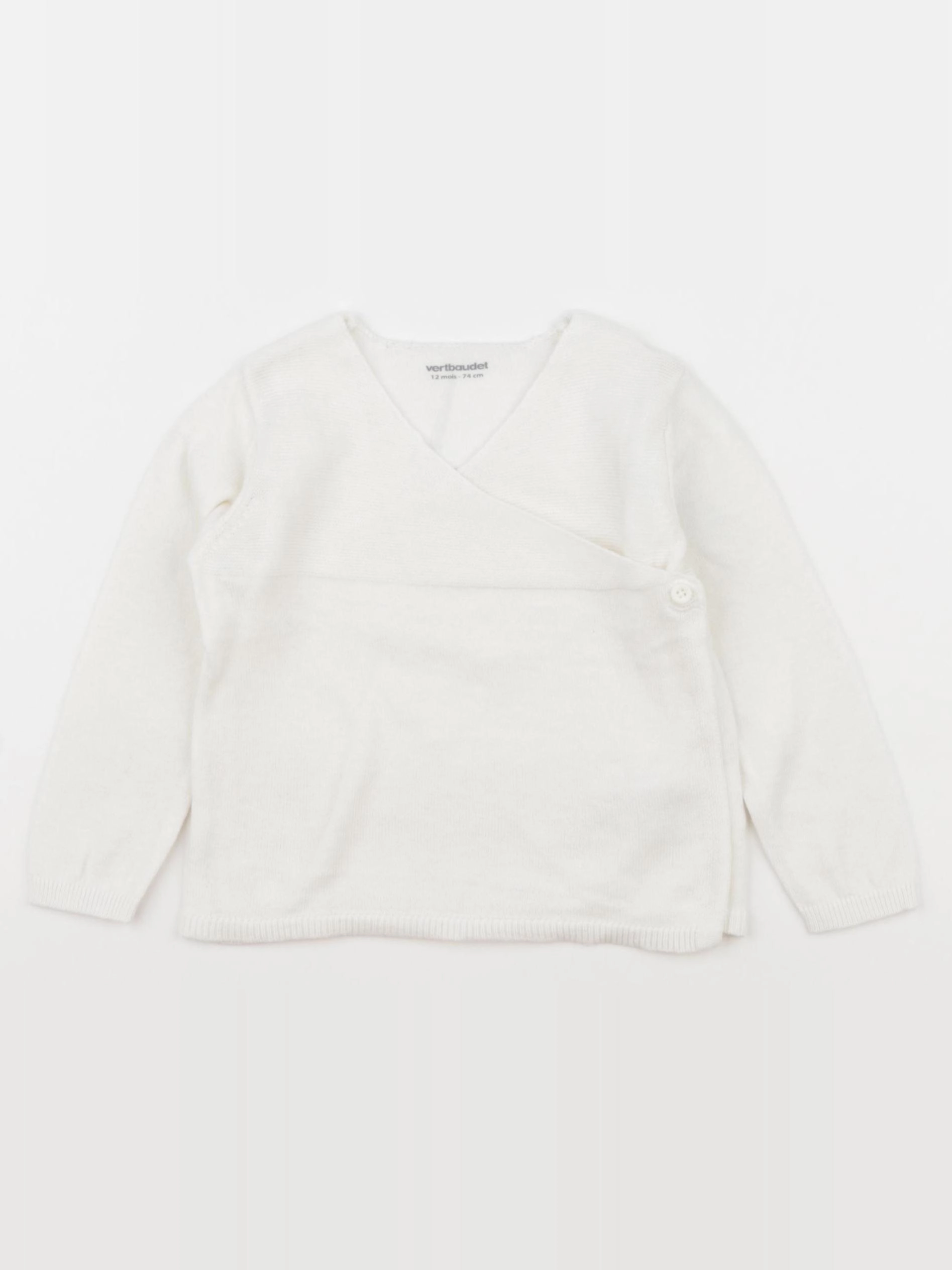 Vertbaudet - gilet blanc - 12 mois