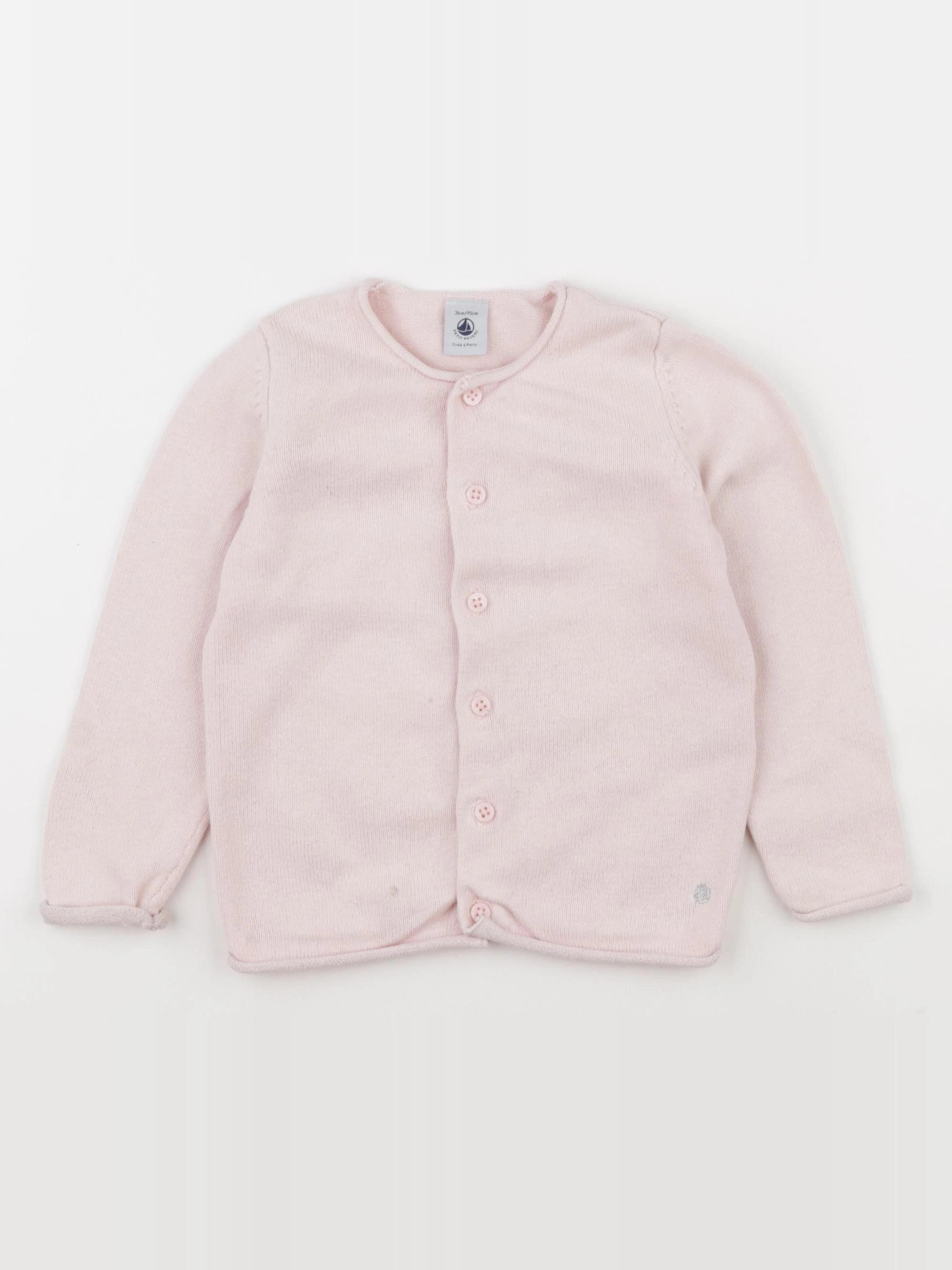 Petit Bateau - gilet rose - 36 mois