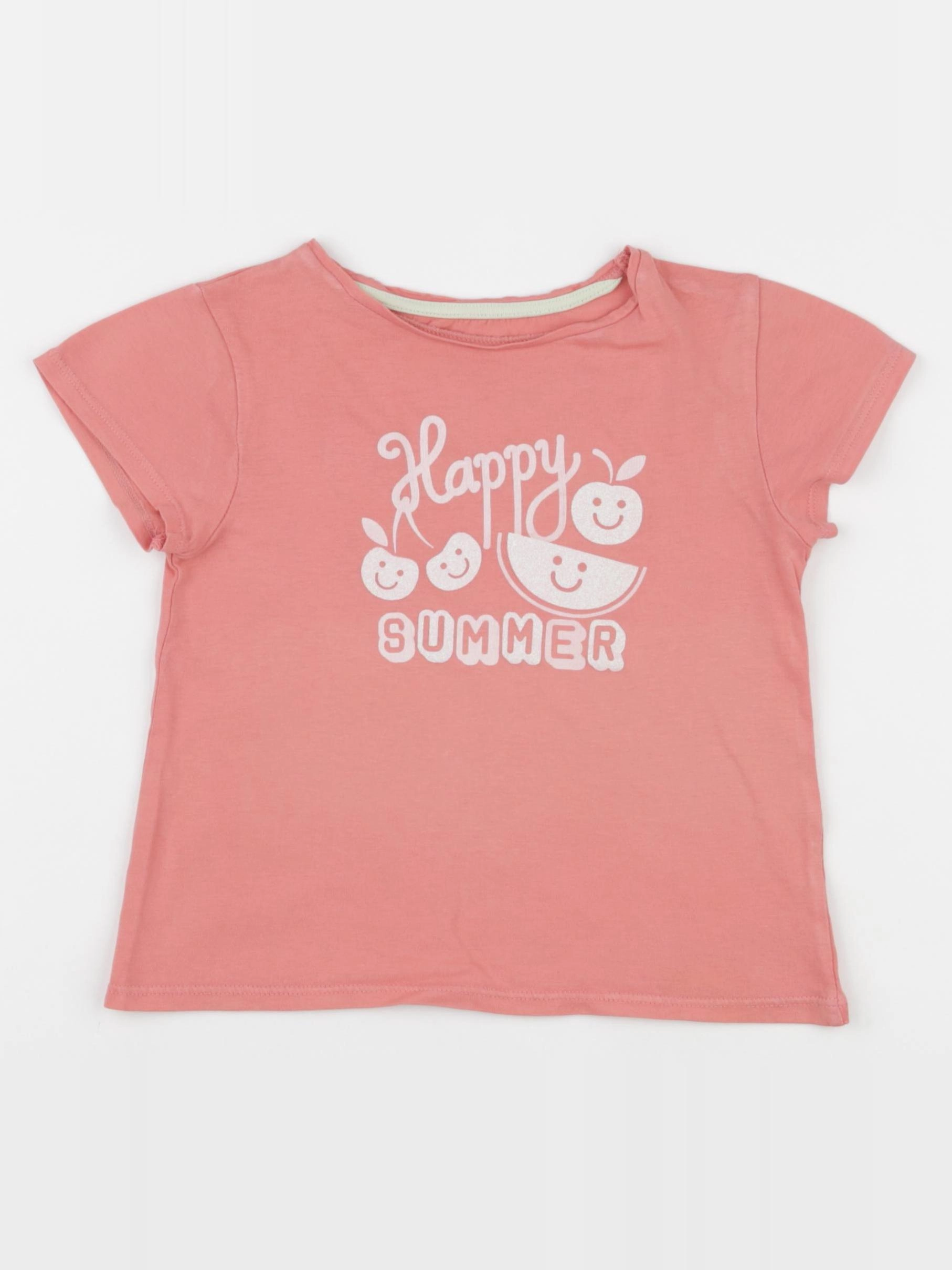 Vertbaudet - tee-shirt rose - 5 ans