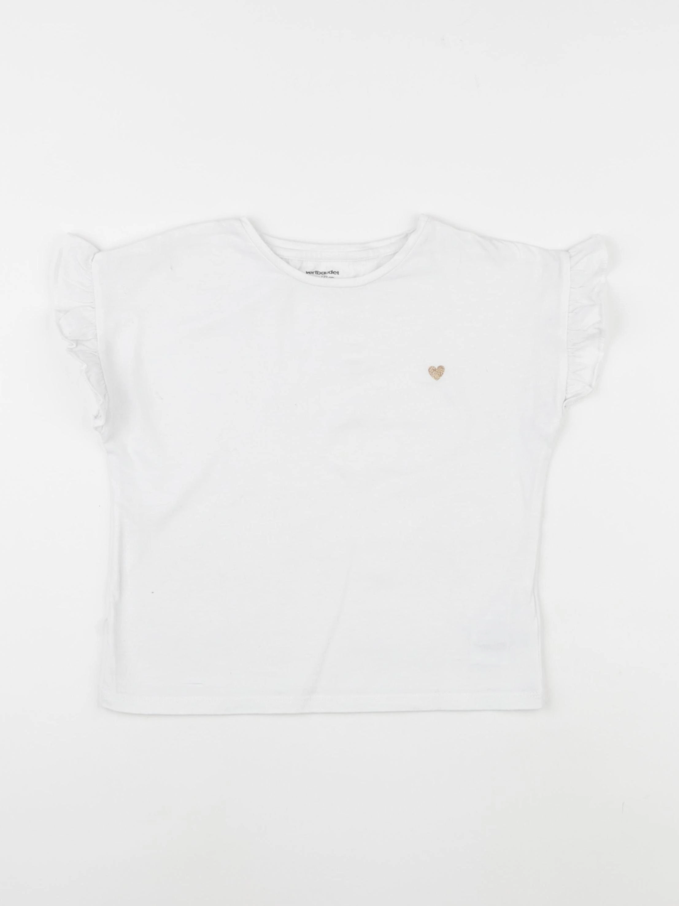 Vertbaudet - tee-shirt blanc - 7 ans