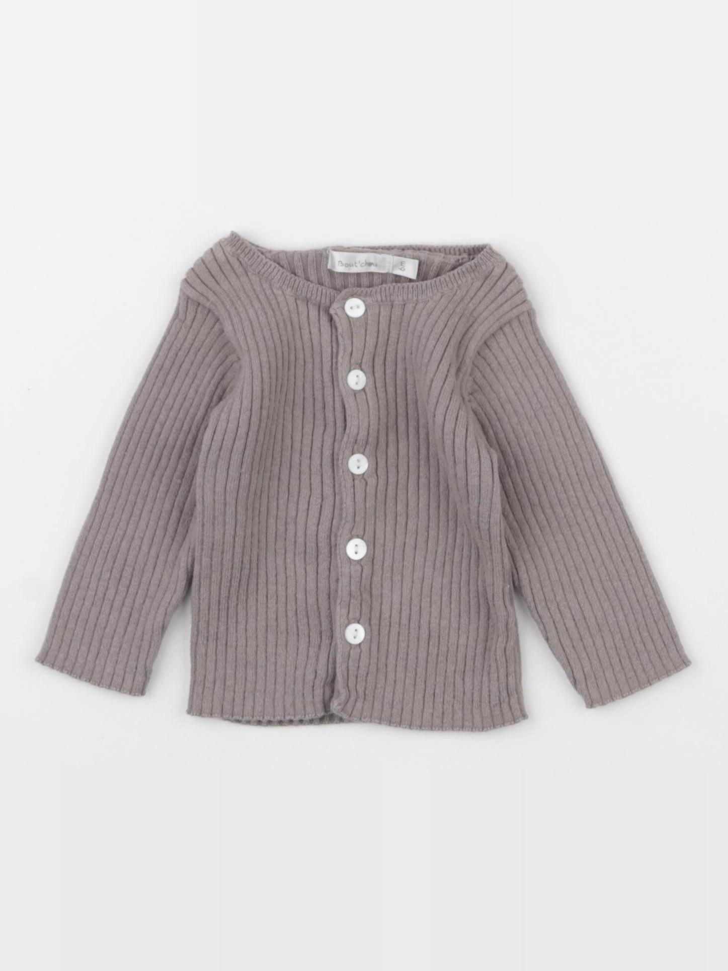 Boutchou - gilet gris - 6 mois