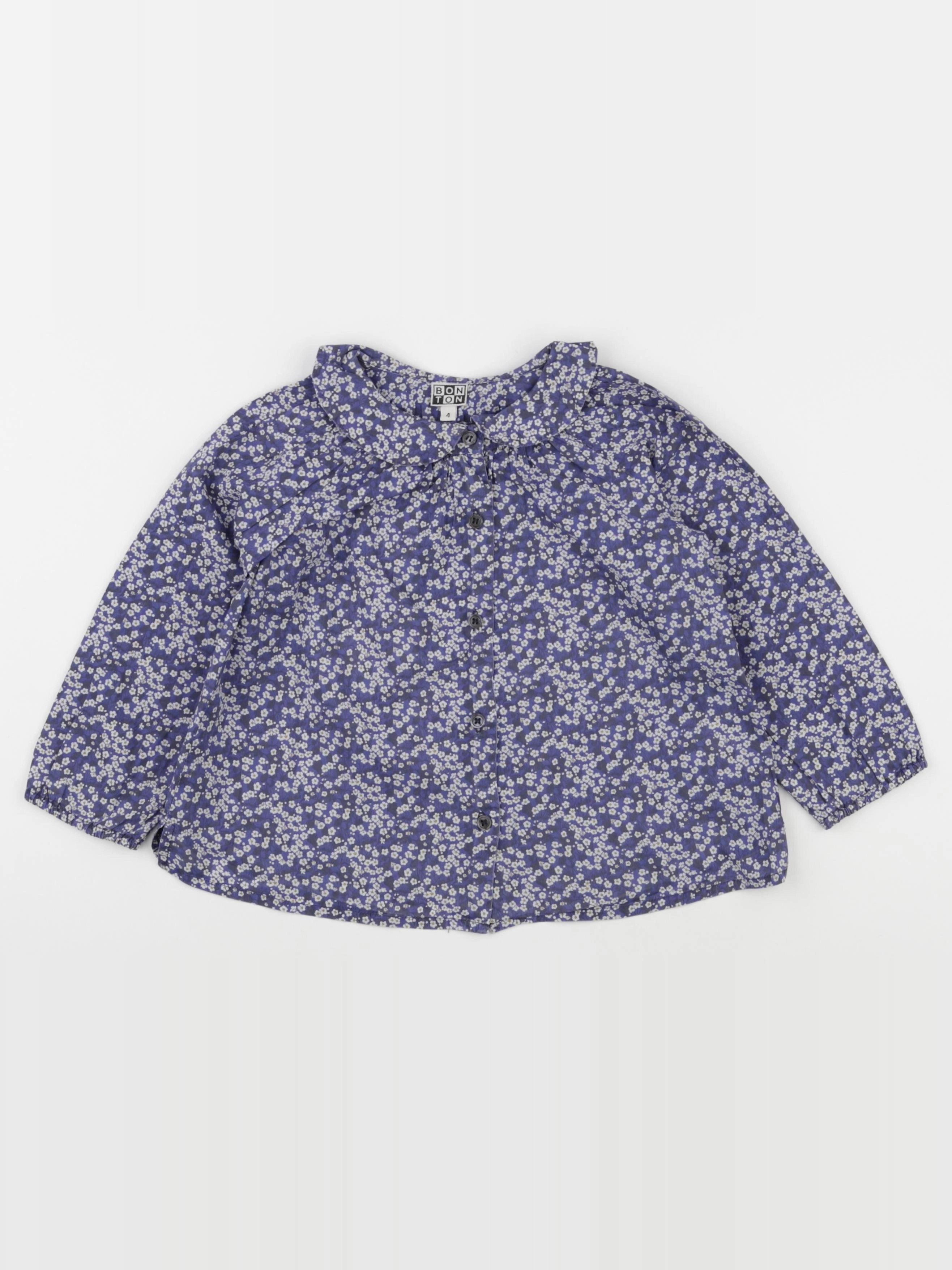 Bonton - blouse bleu - 4 ans