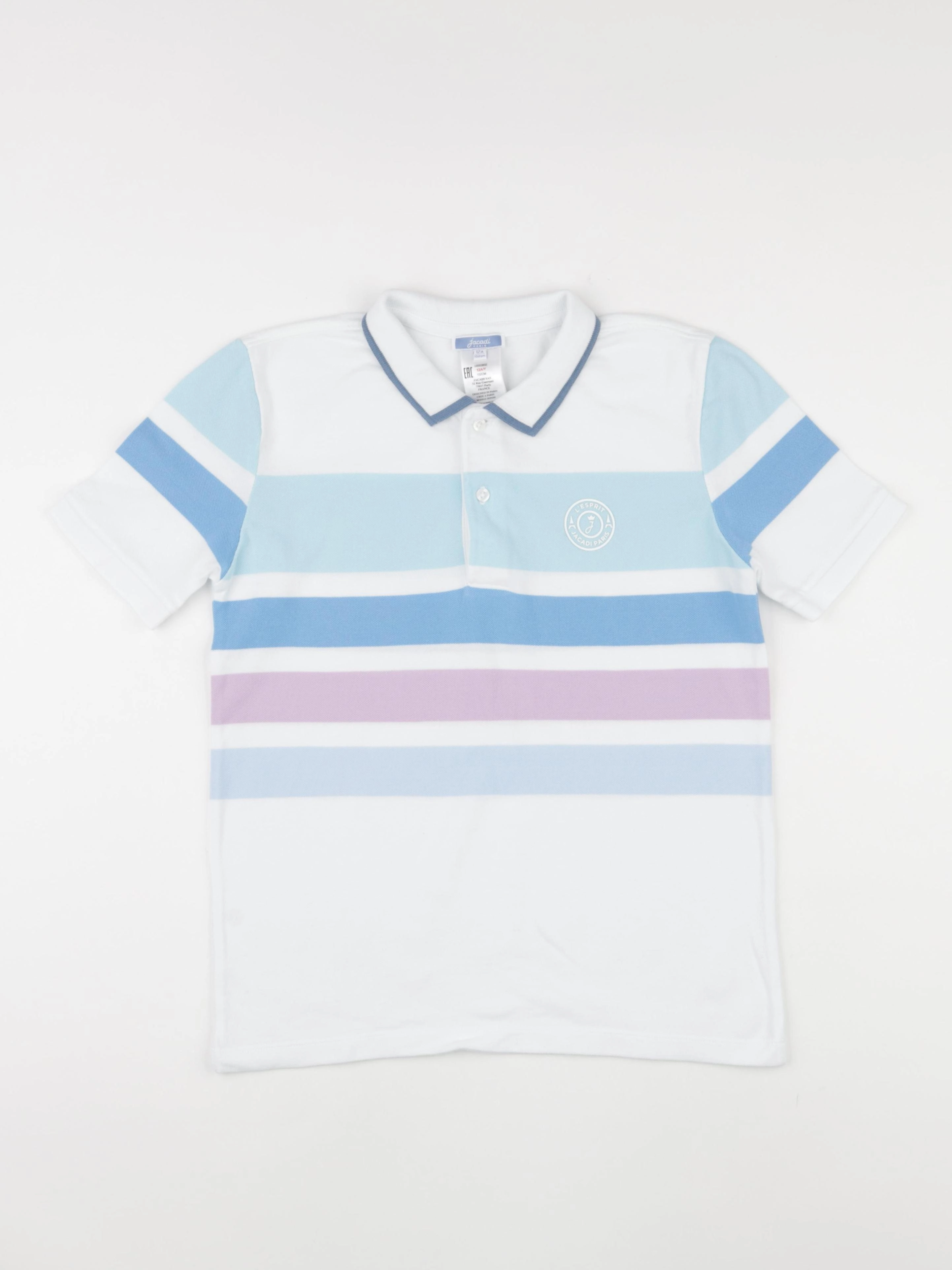 Jacadi - polo blanc, bleu - 12 ans
