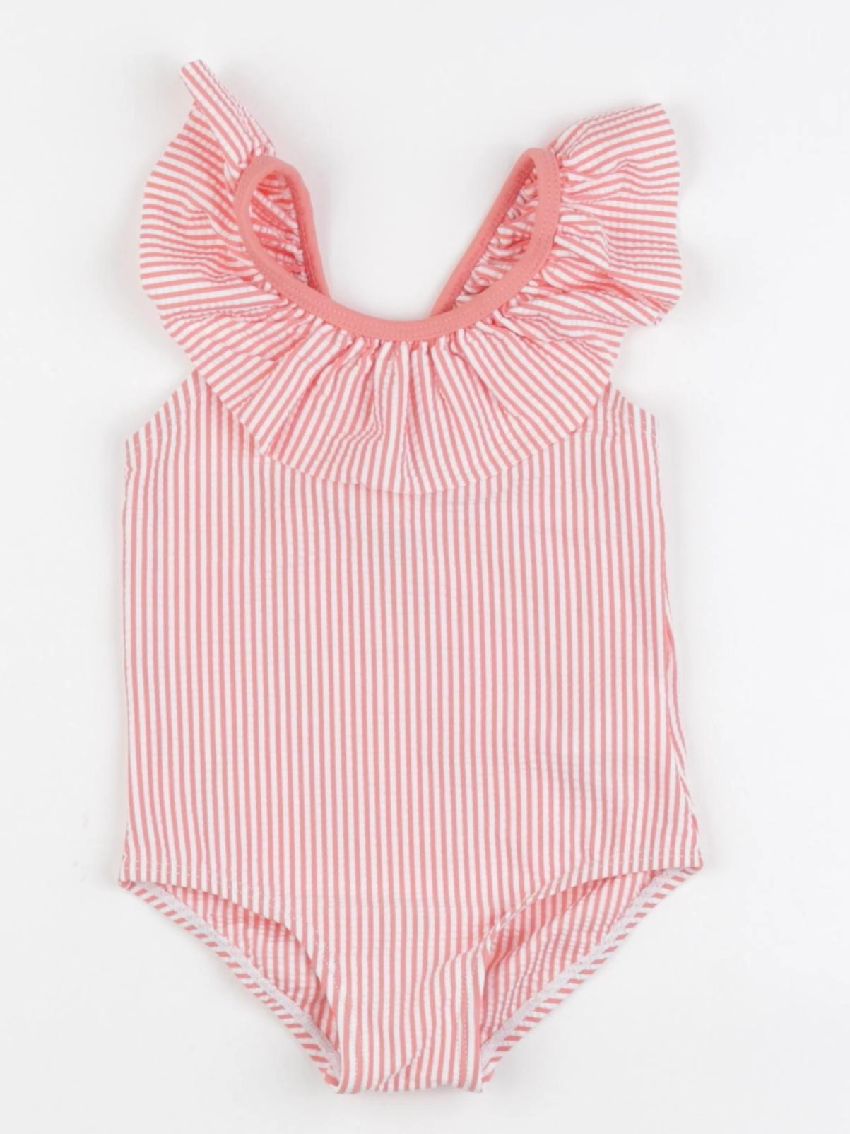 Vertbaudet - maillot de bain blanc, rose - 18 mois