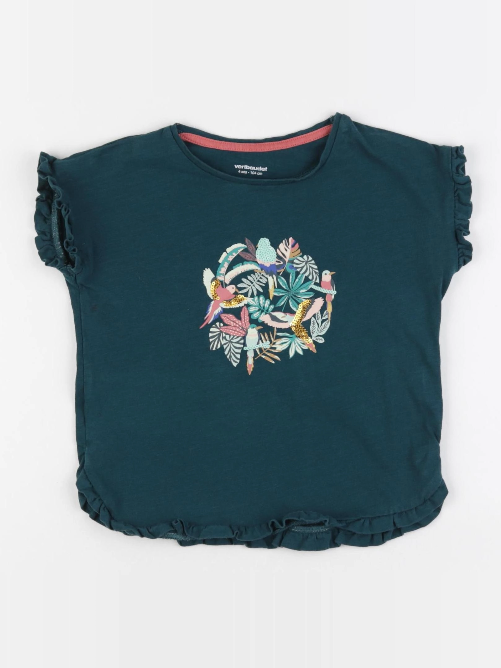 Vertbaudet - tee-shirt vert - 4 ans