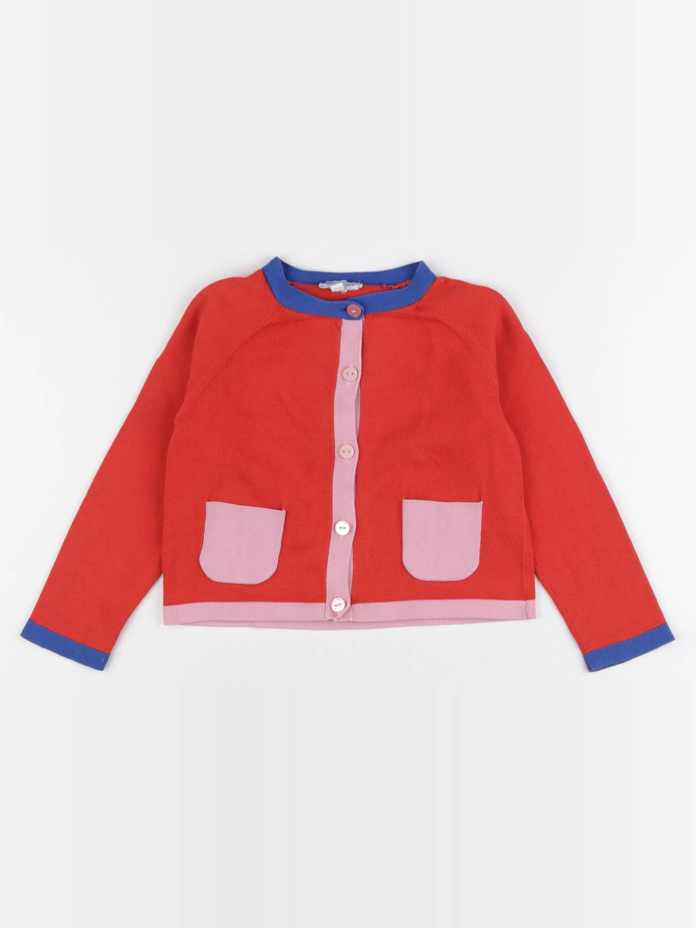 Jacadi - gilet rouge, rose - 4 ans