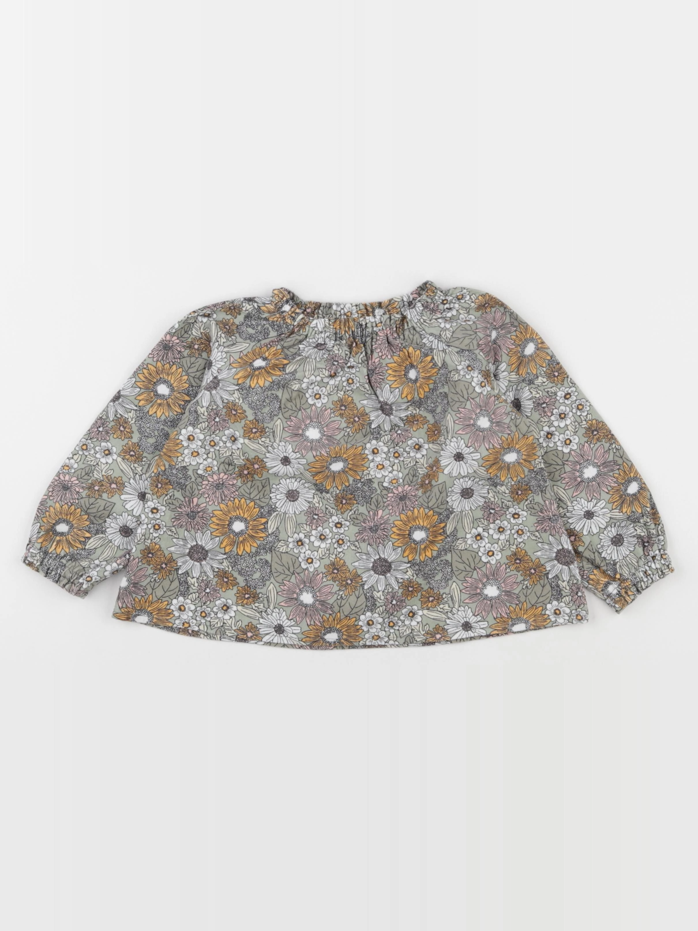 Vertbaudet - blouse gris, marron - 2 ans