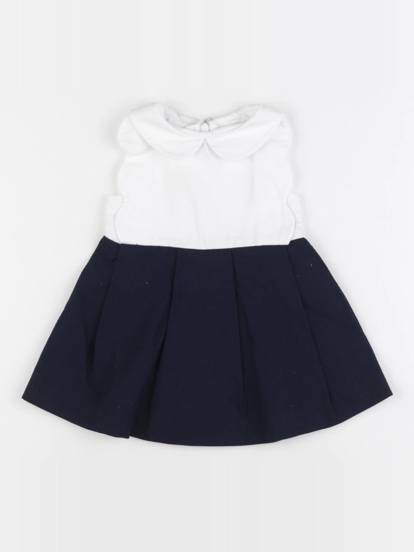 Jacadi - robe blanc, bleu - 6 mois