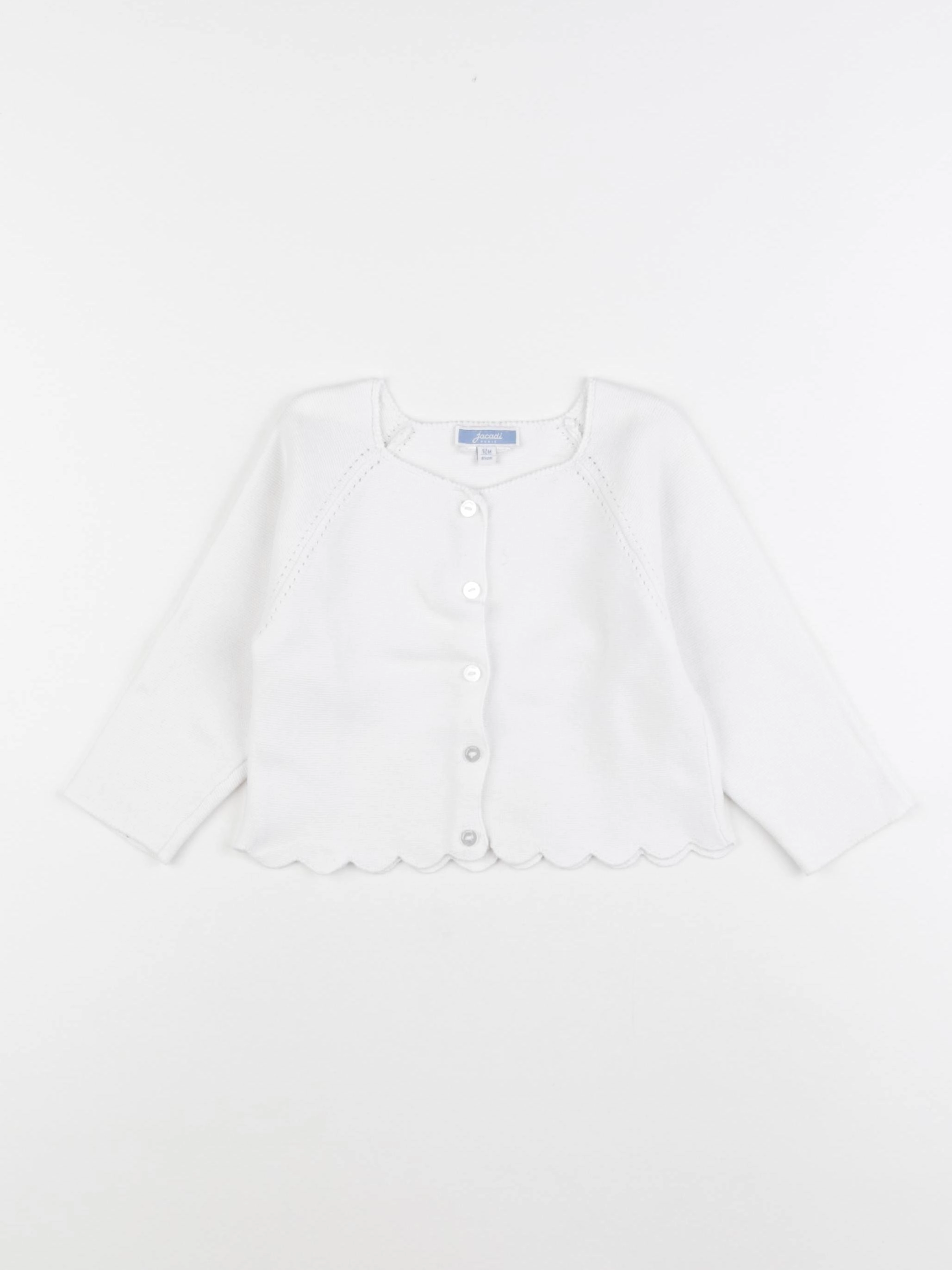 Jacadi - gilet blanc - 12 mois