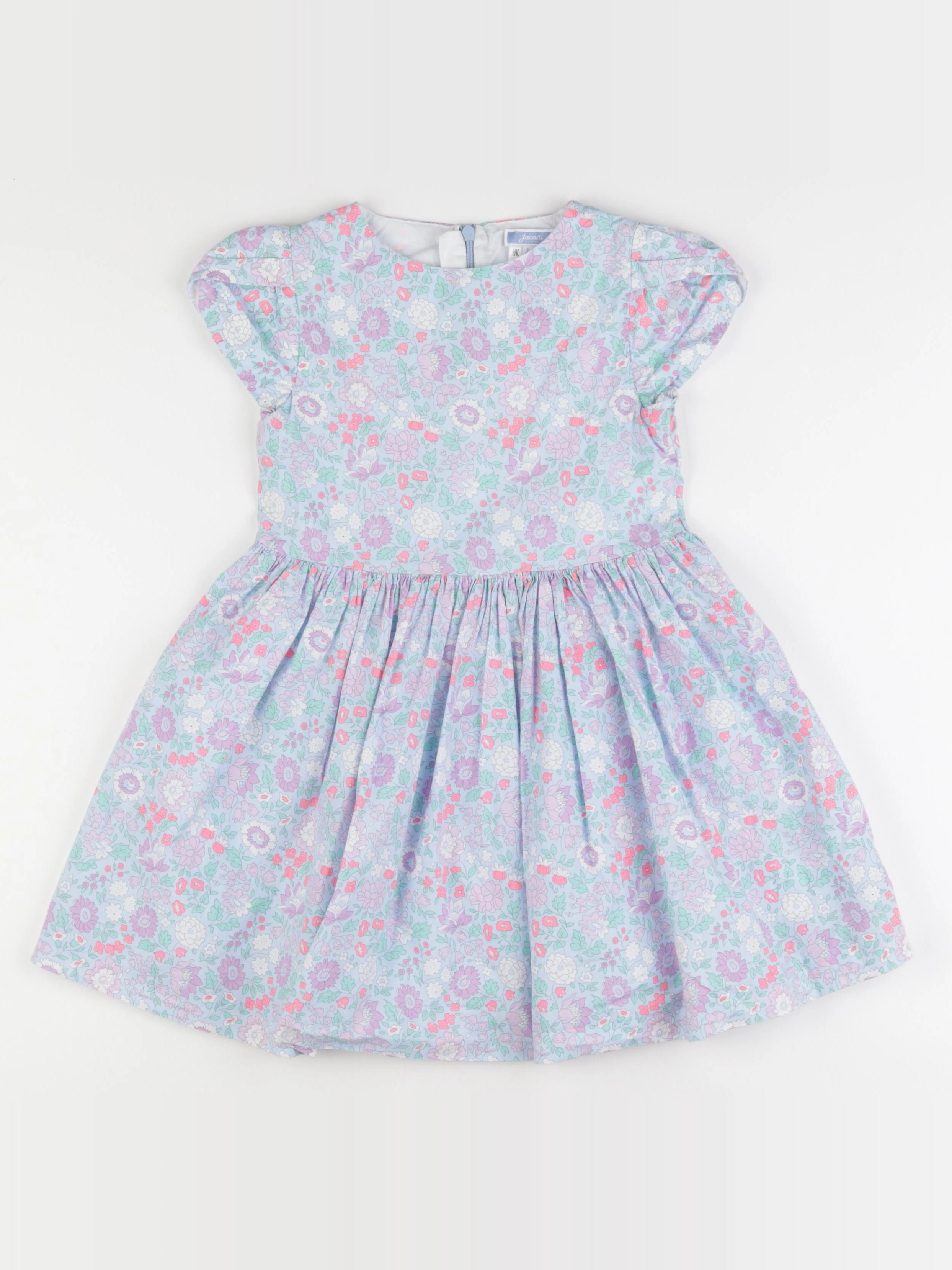 Jacadi - robe liberty bleu, rose - 6 ans