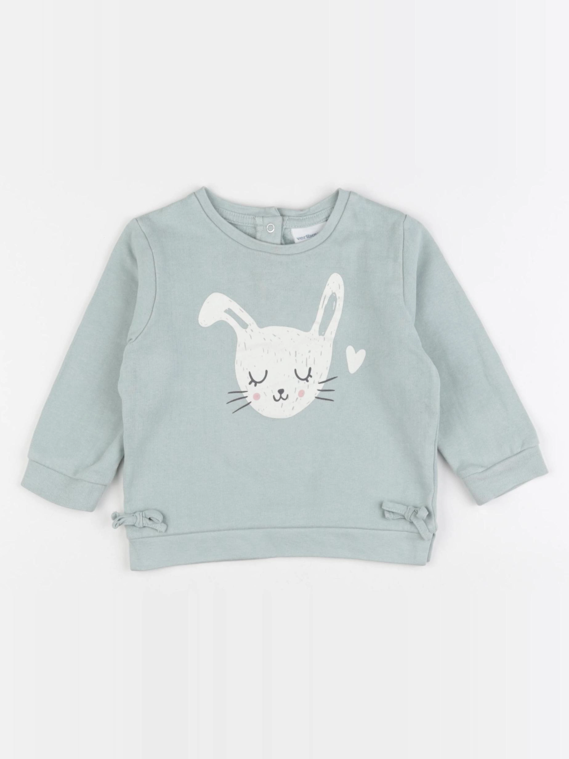 Vertbaudet - sweat vert - 18 mois