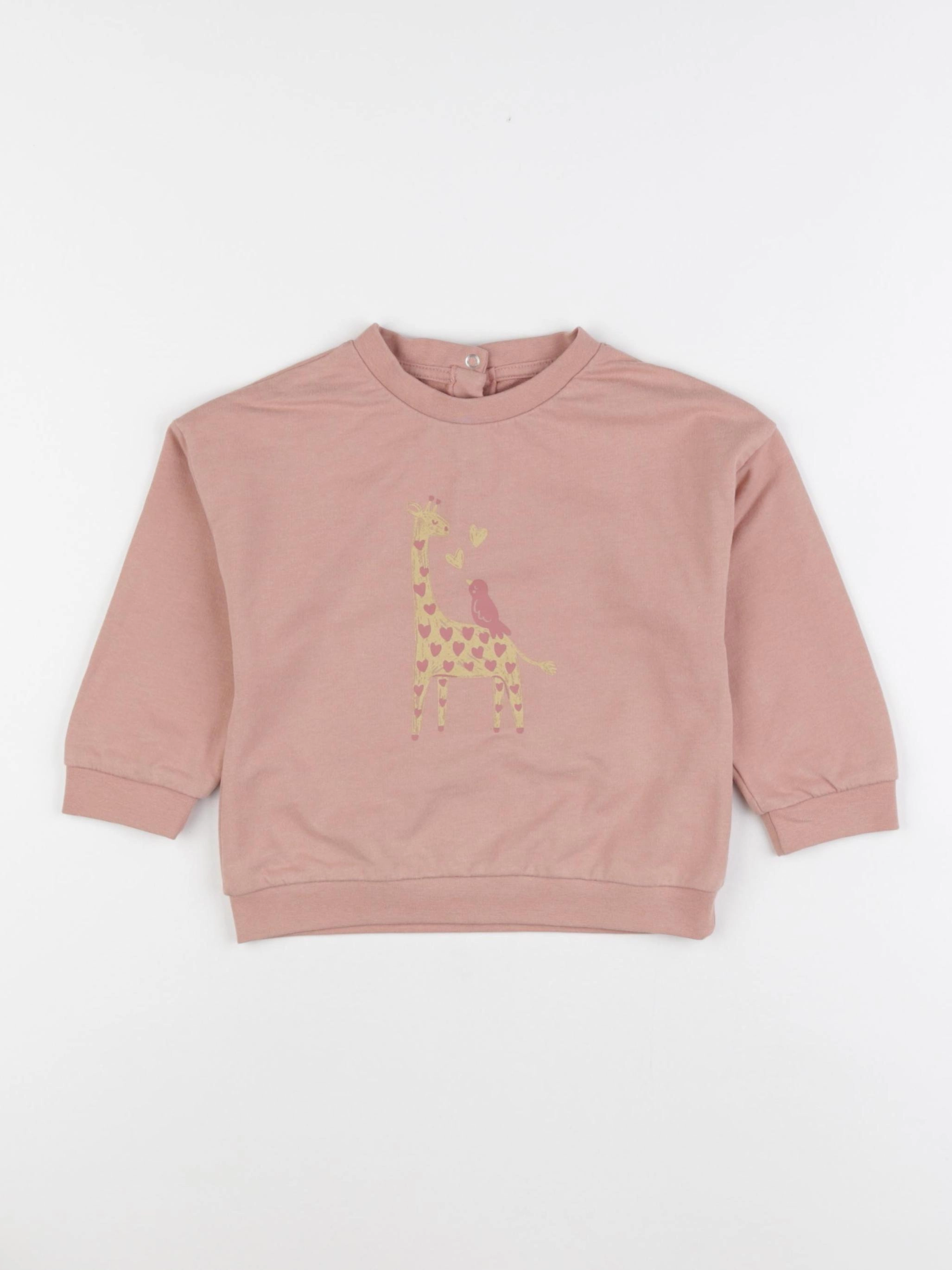 Vertbaudet - sweat rose - 24 mois