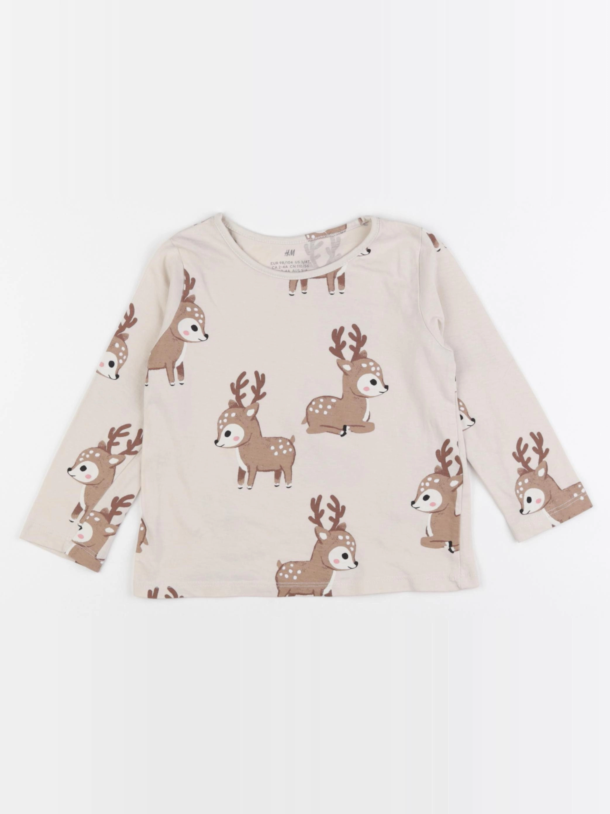 H&M - tee-shirt beige, marron - 2/4 ans