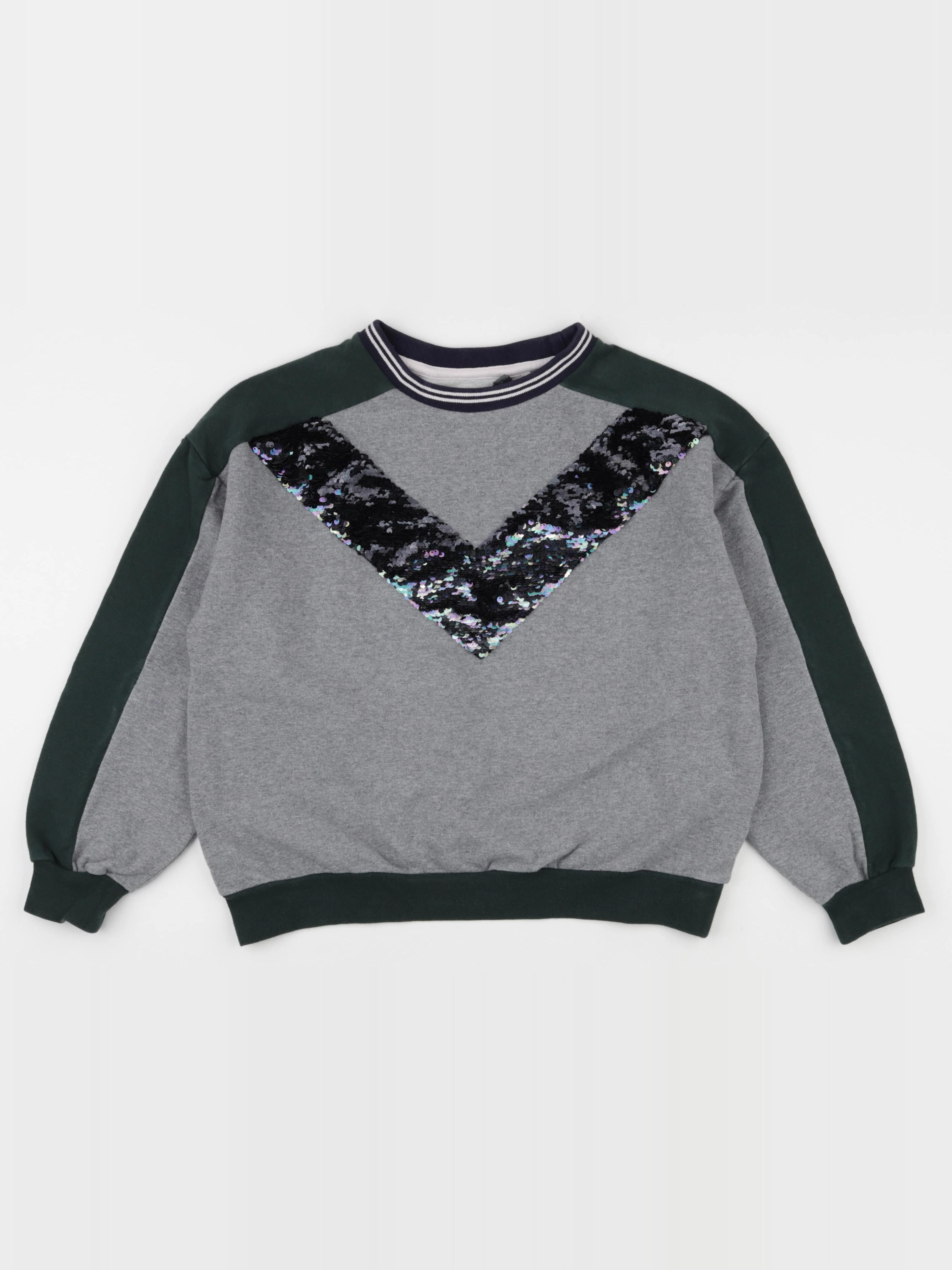 IKKS - sweat gris, vert - 14 ans