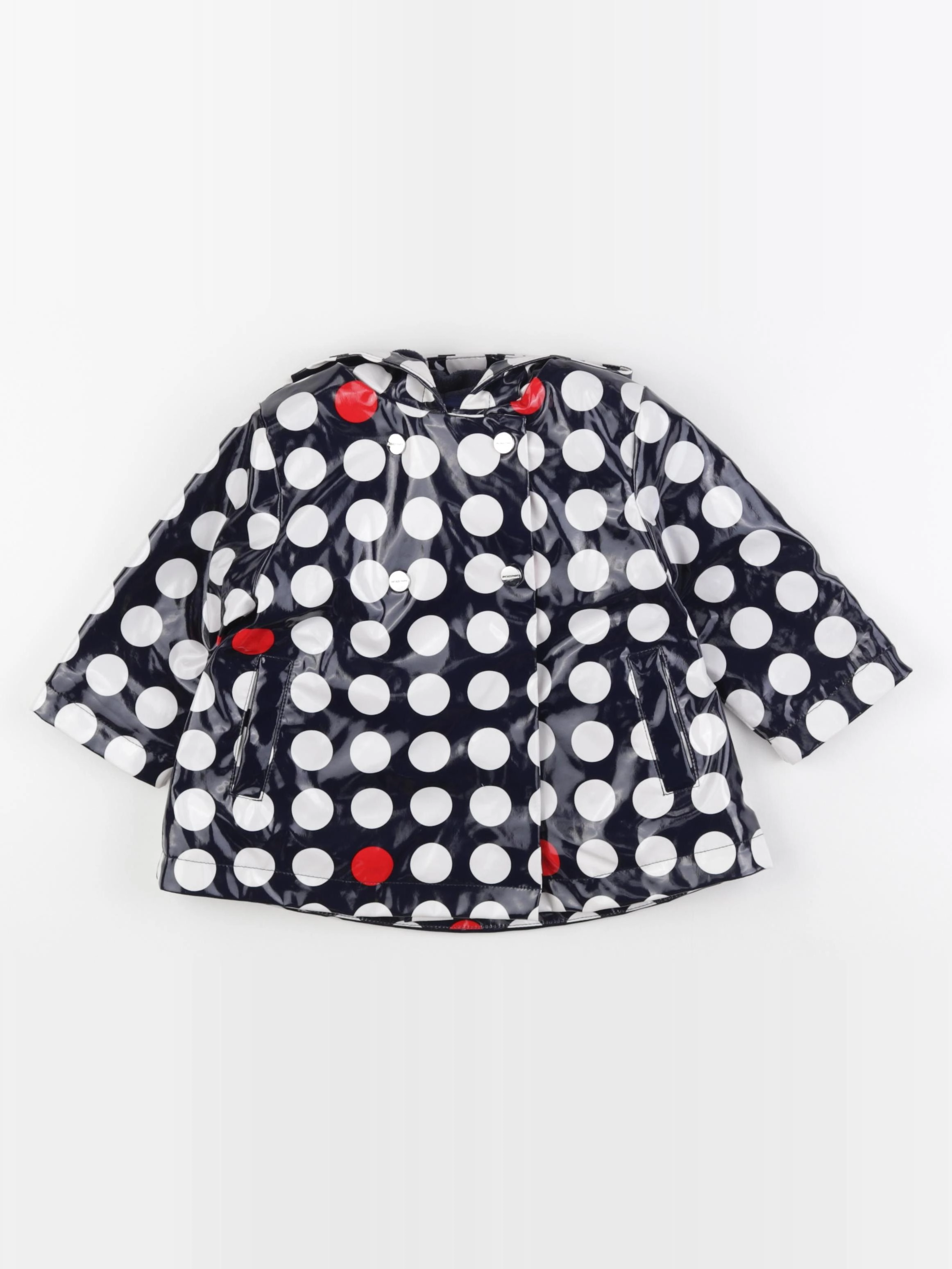 Jacadi - imperméable bleu, blanc - 12 mois