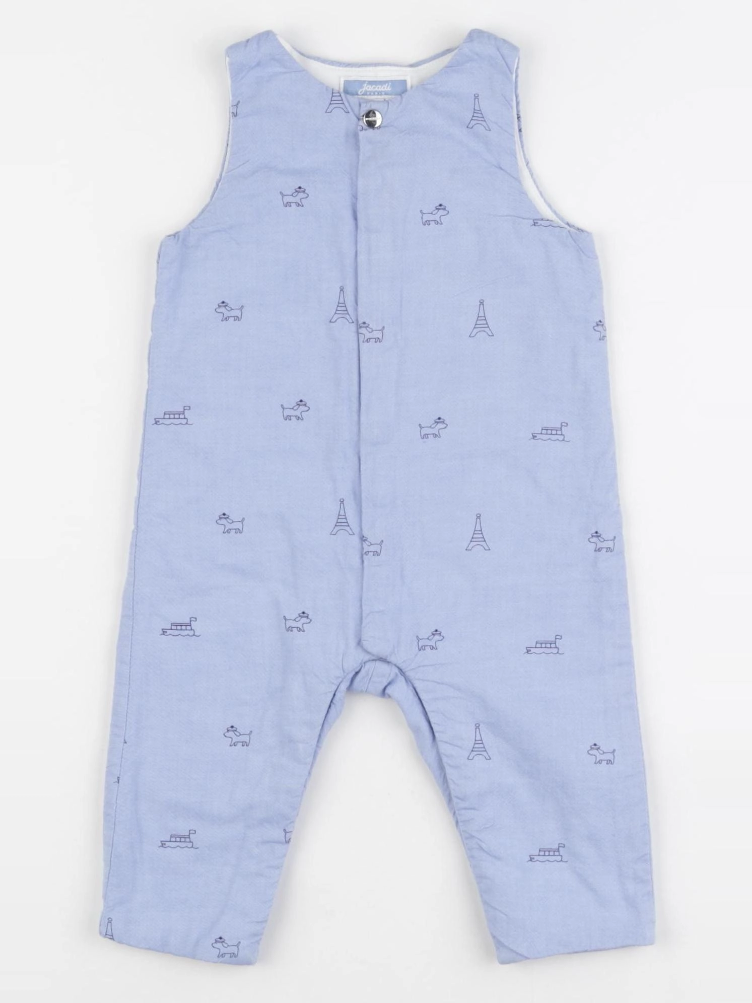 Jacadi - combinaison doublé bleu - 6 mois