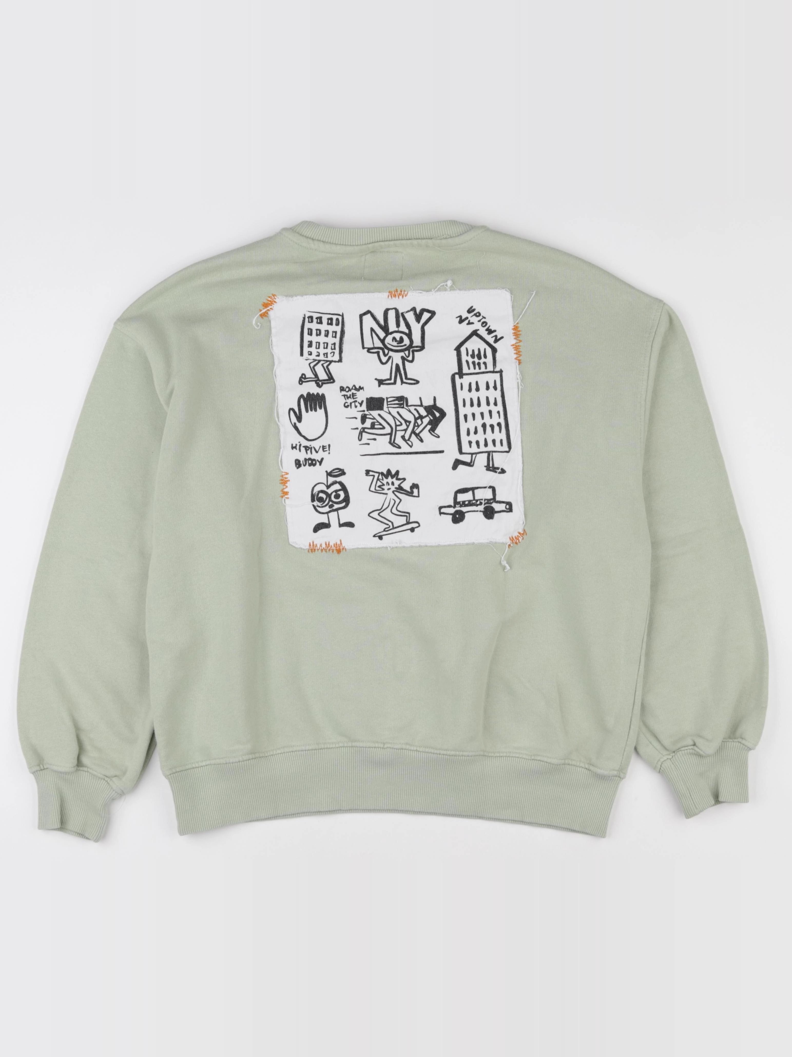 Zara - sweat imprimé au dos vert - 13/14 ans