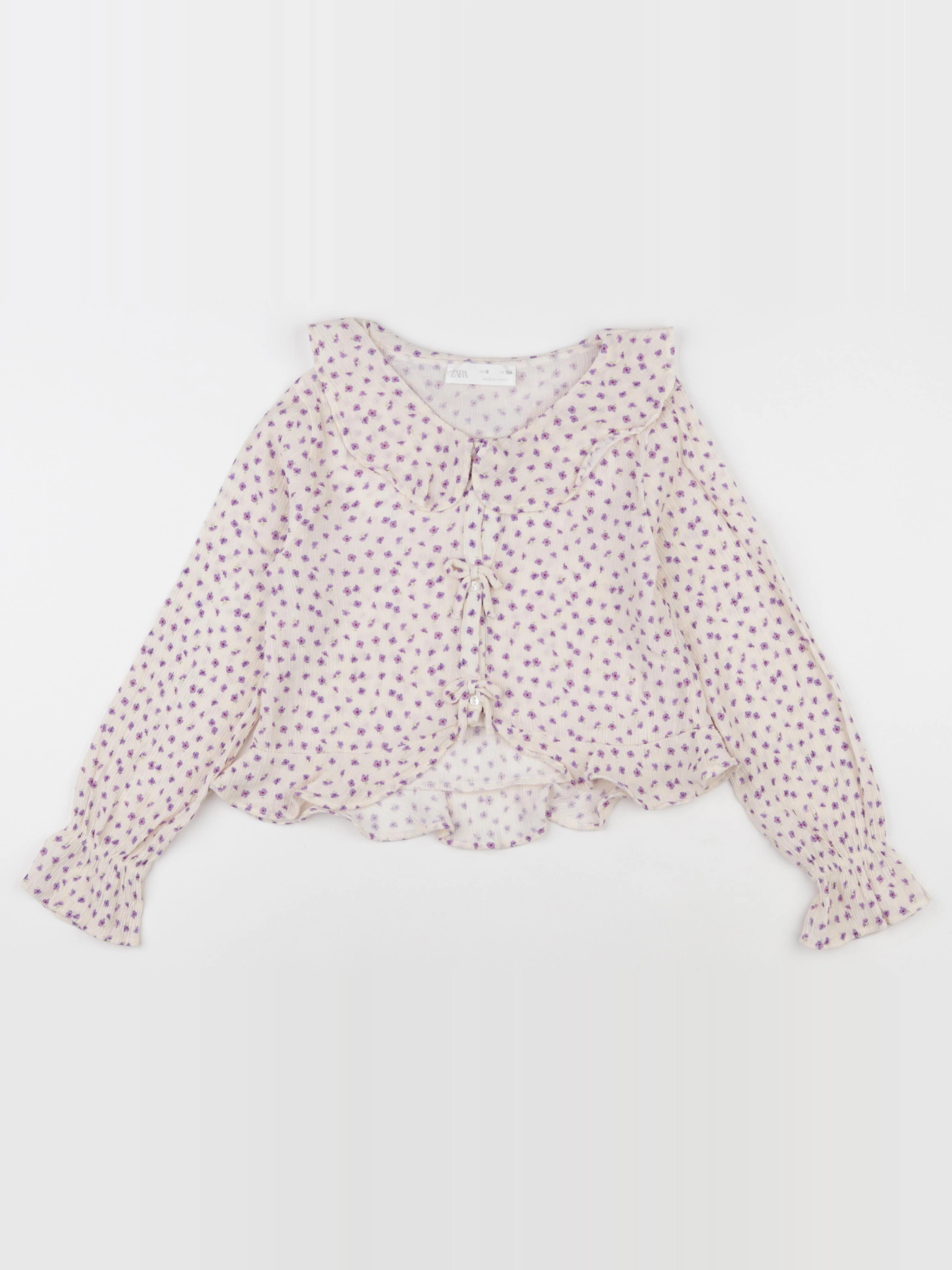 Zara - blouse beige, violet - 9 ans
