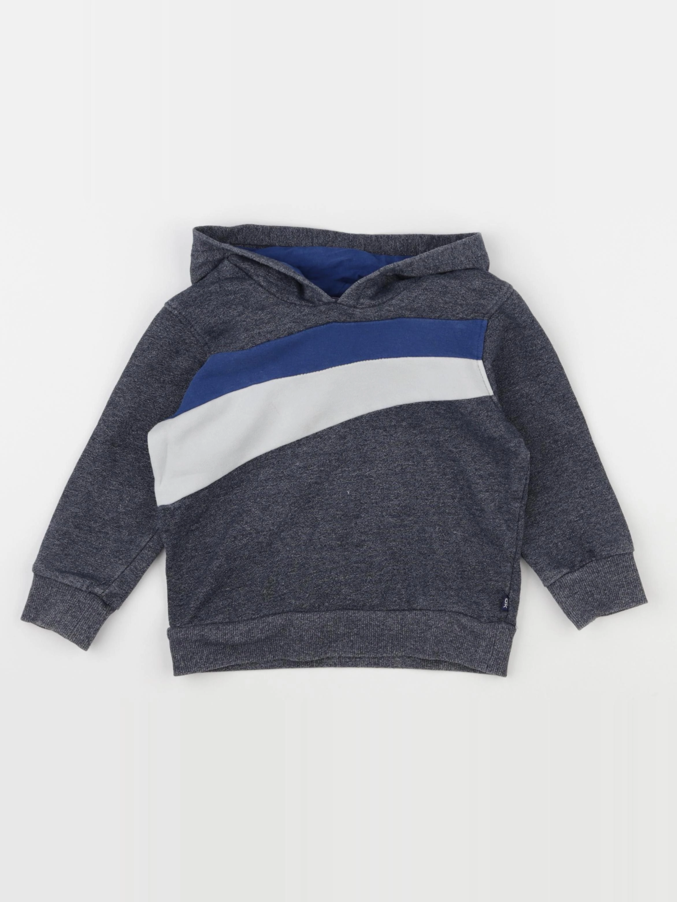 Okaidi - sweat gris, bleu - 3 ans