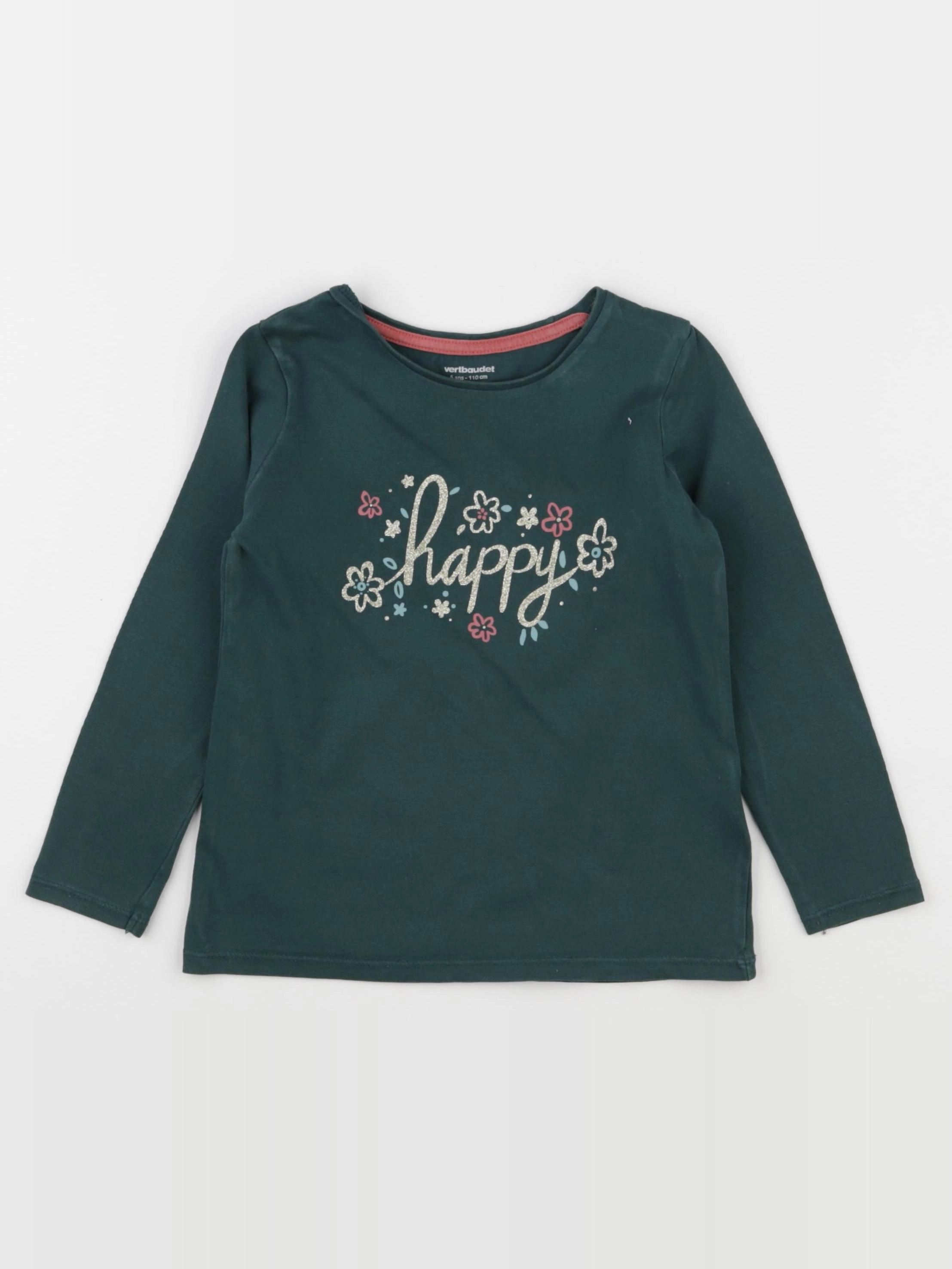 Vertbaudet - tee-shirt vert - 5 ans