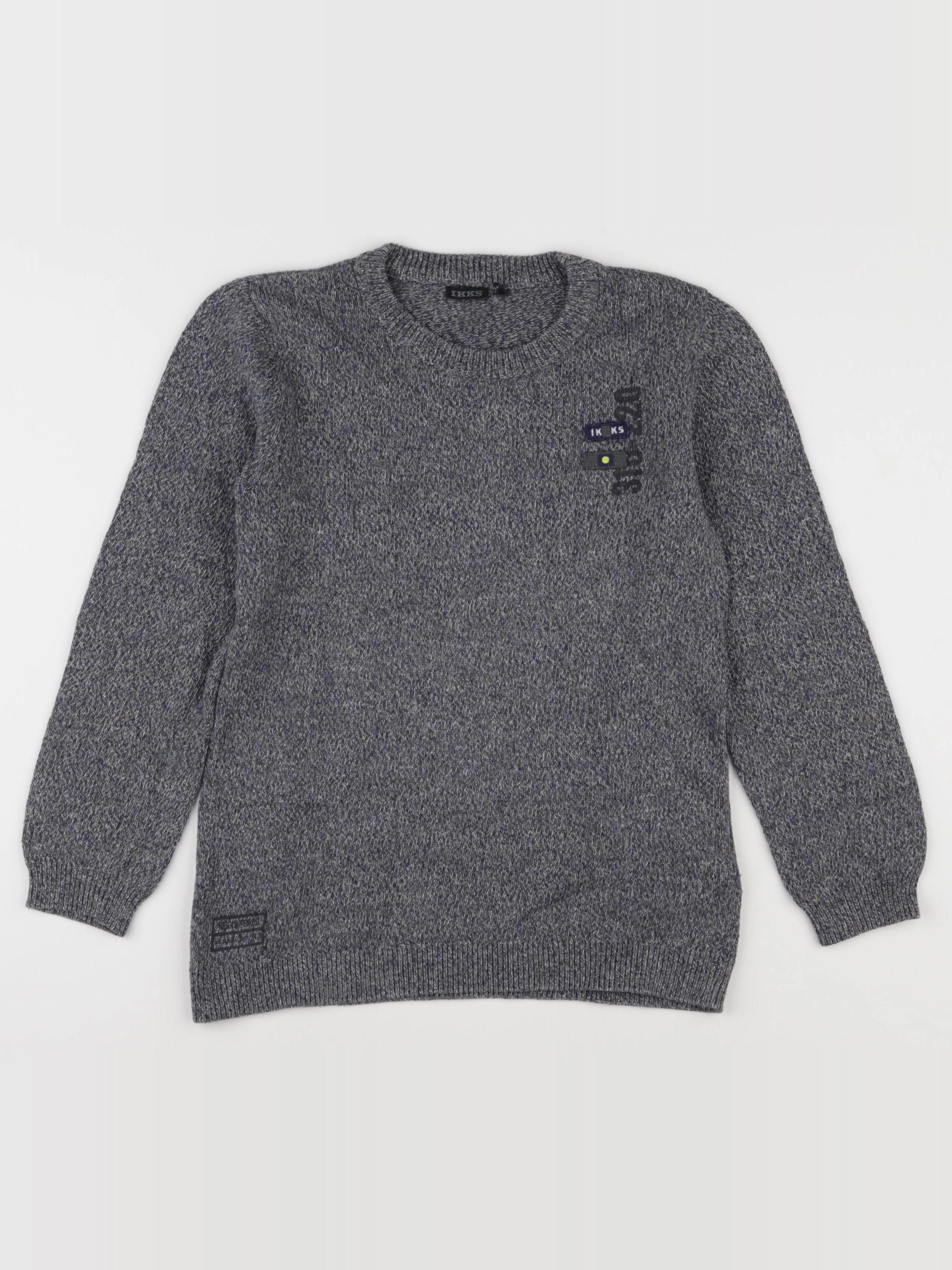 IKKS - pull gris, bleu - 10 ans