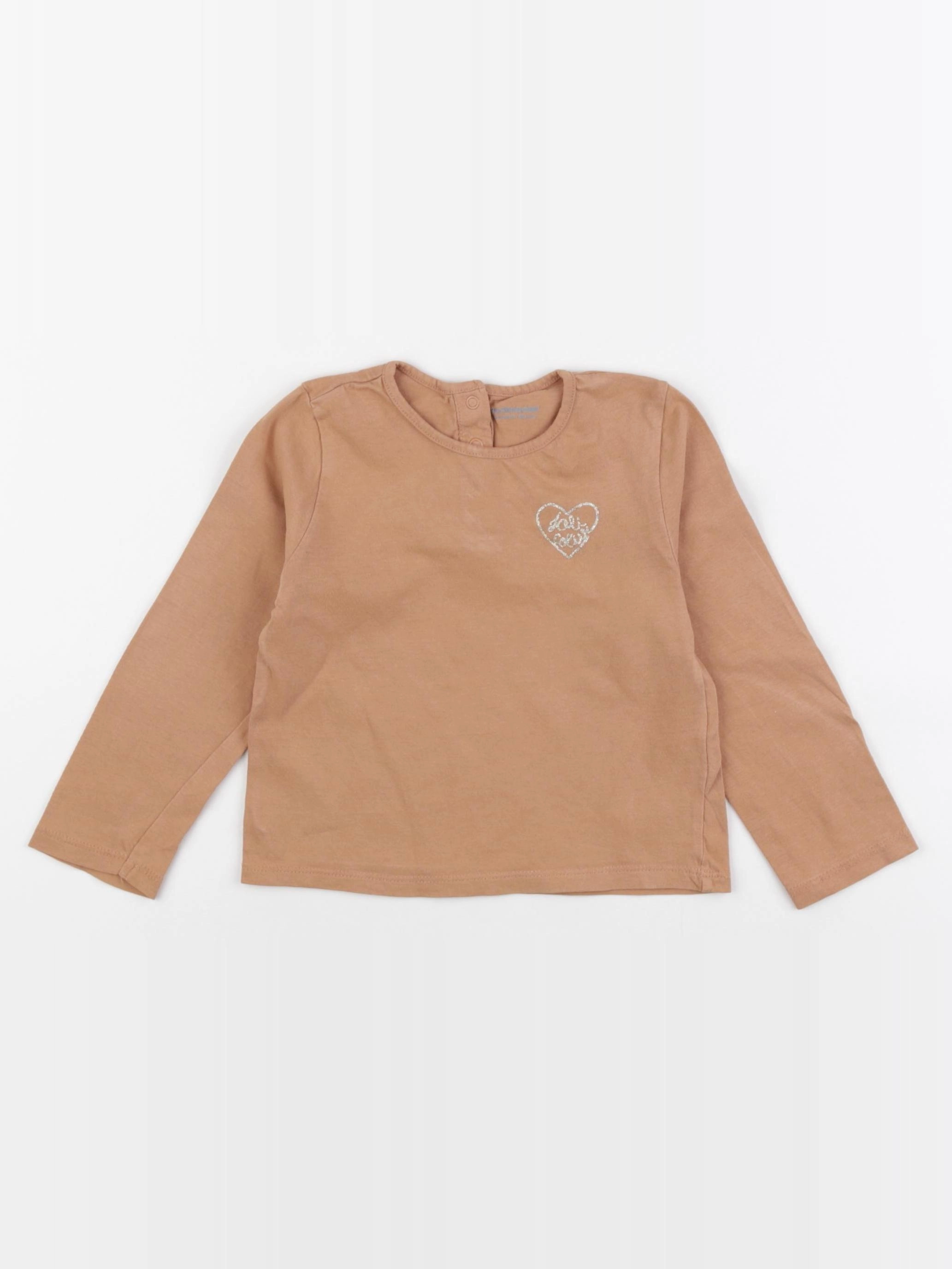 Vertbaudet - tee-shirt marron - 24 mois