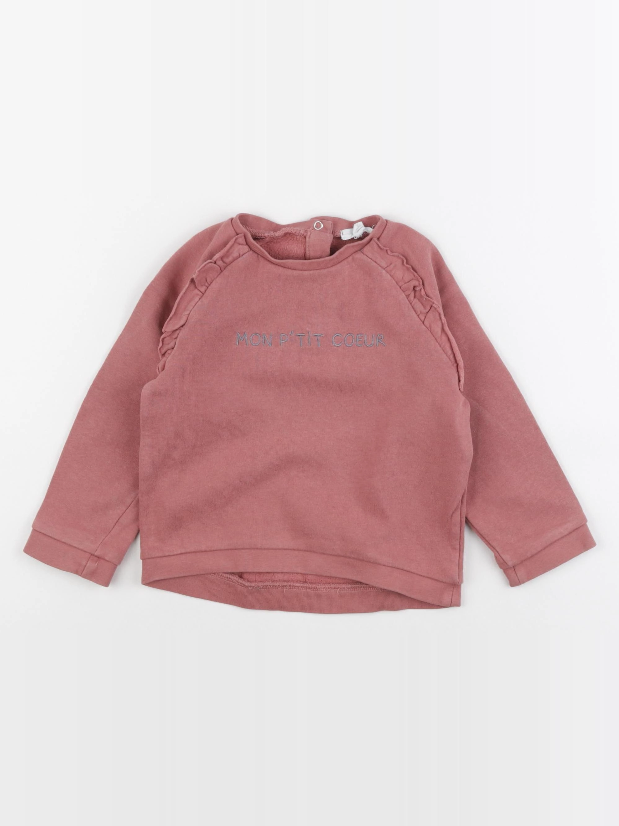 Vertbaudet - sweat rose - 24 mois