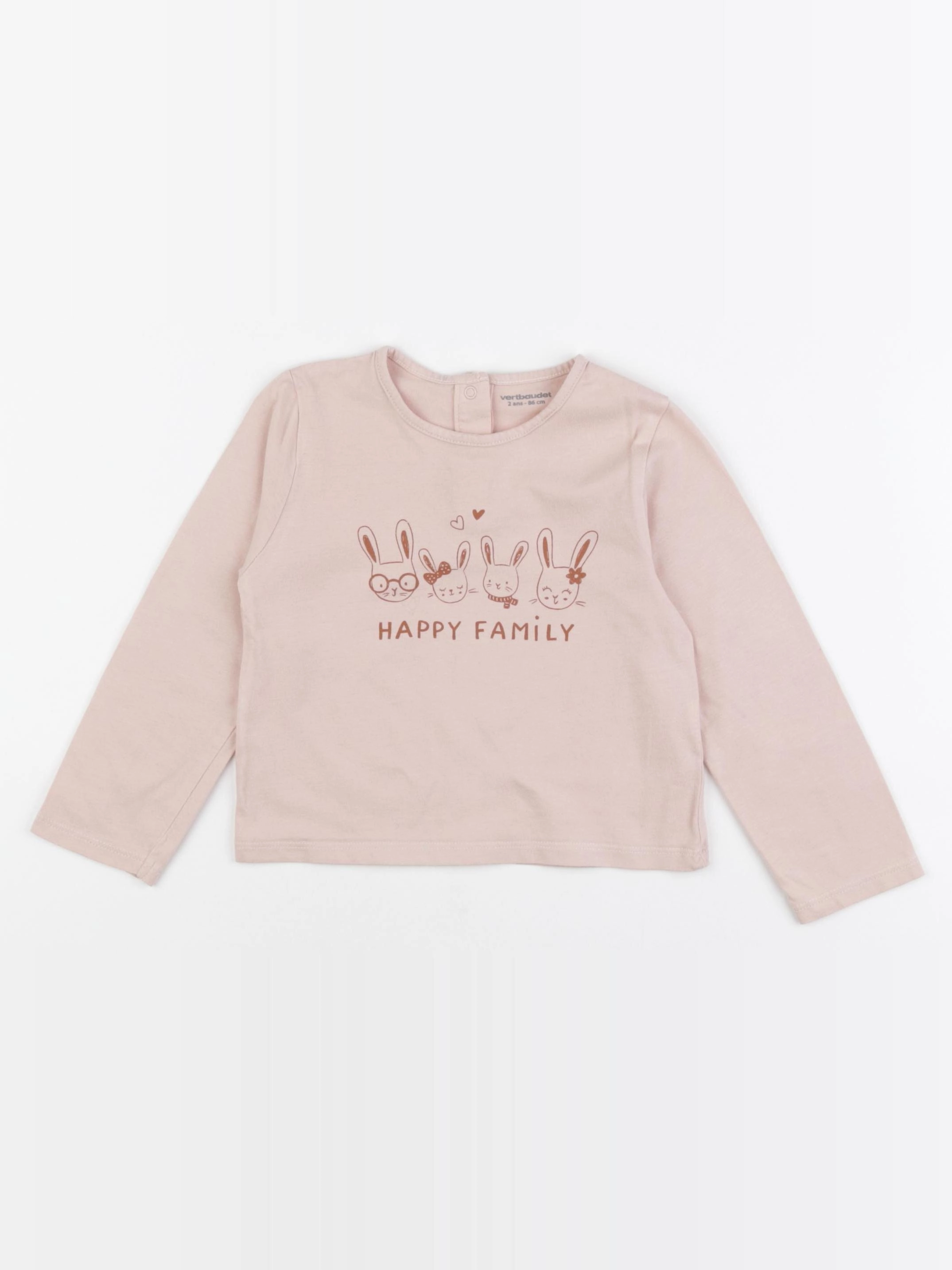 Vertbaudet - tee-shirt rose - 2 ans