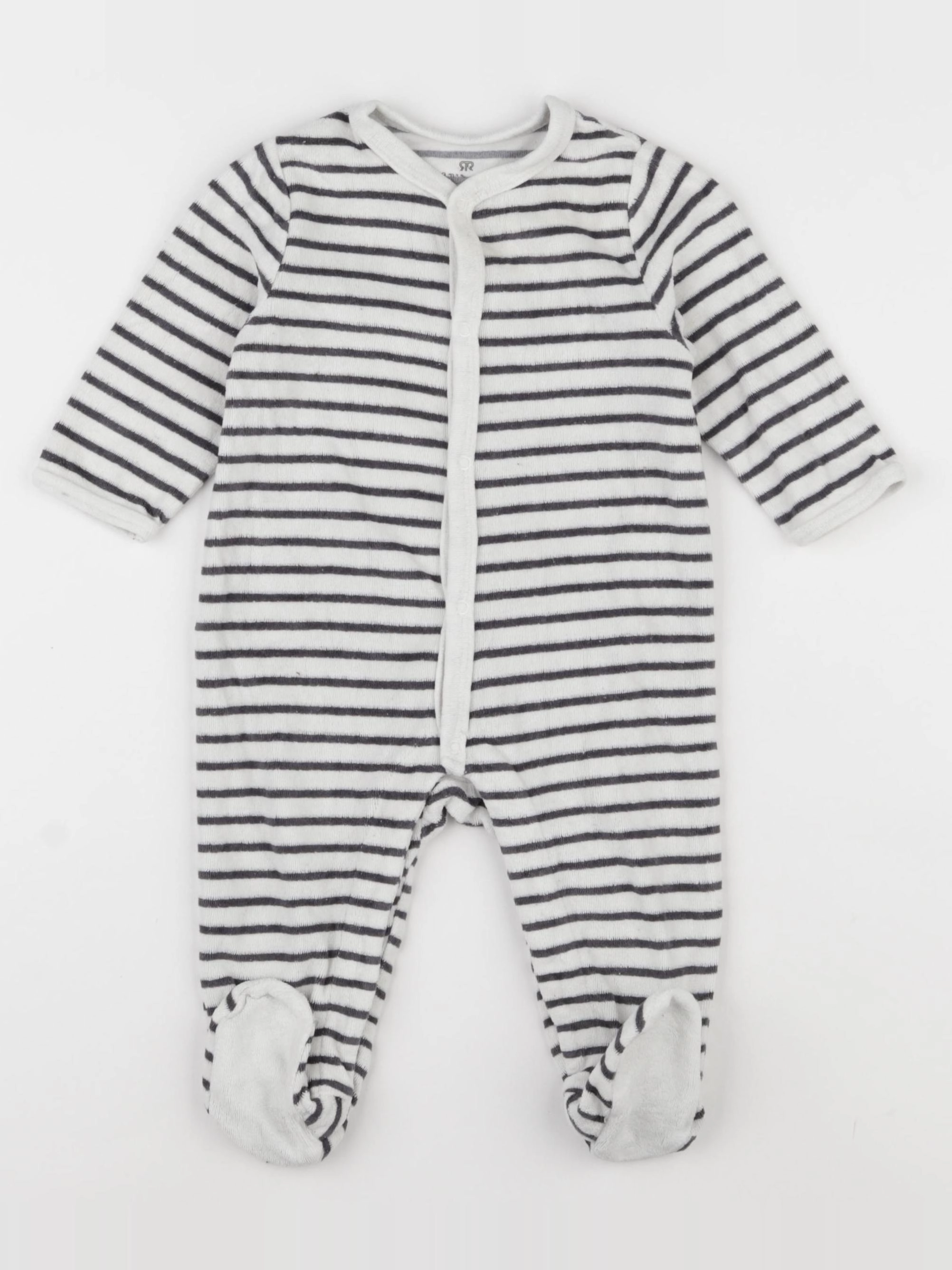 La Redoute - pyjama velours bleu, blanc - 9 mois