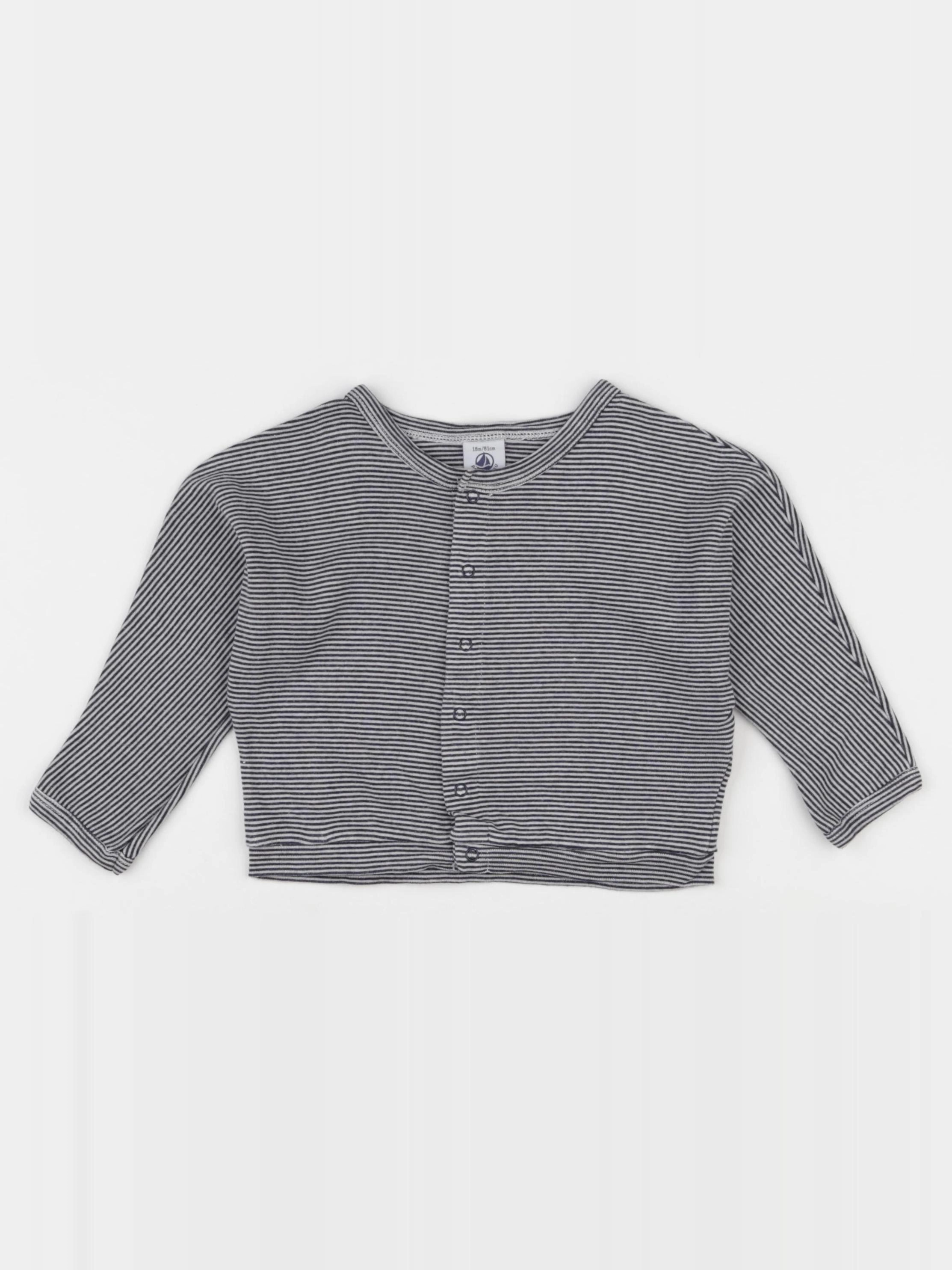 Petit Bateau - tee-shirt bleu, blanc - 18 mois